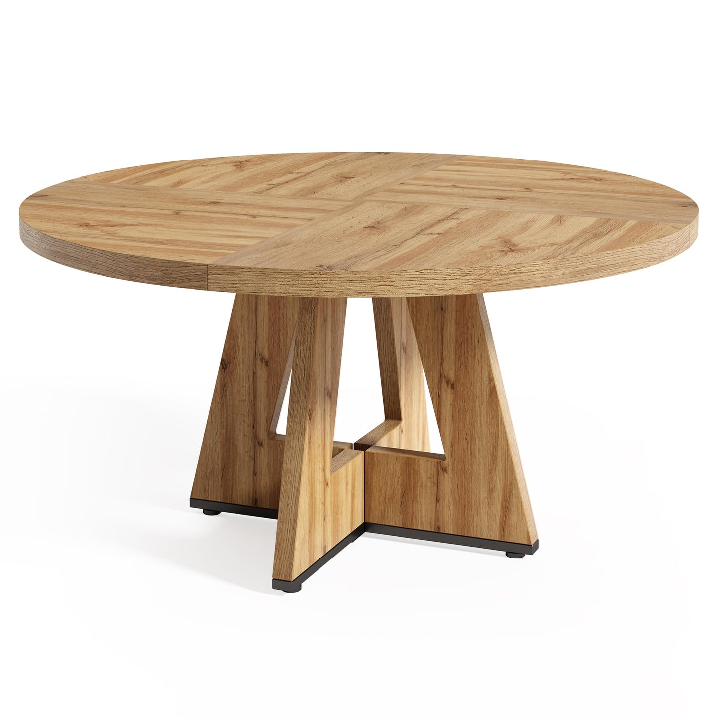 LITTLE TREE Round Dining Table for 4-6 People, 47 Inches Dining Room Table with Wooden Pedestal Base, Modern Dinner Table, Circle Kitchen Tables for Dining Room, Kitchen, Living Room(Table Only)