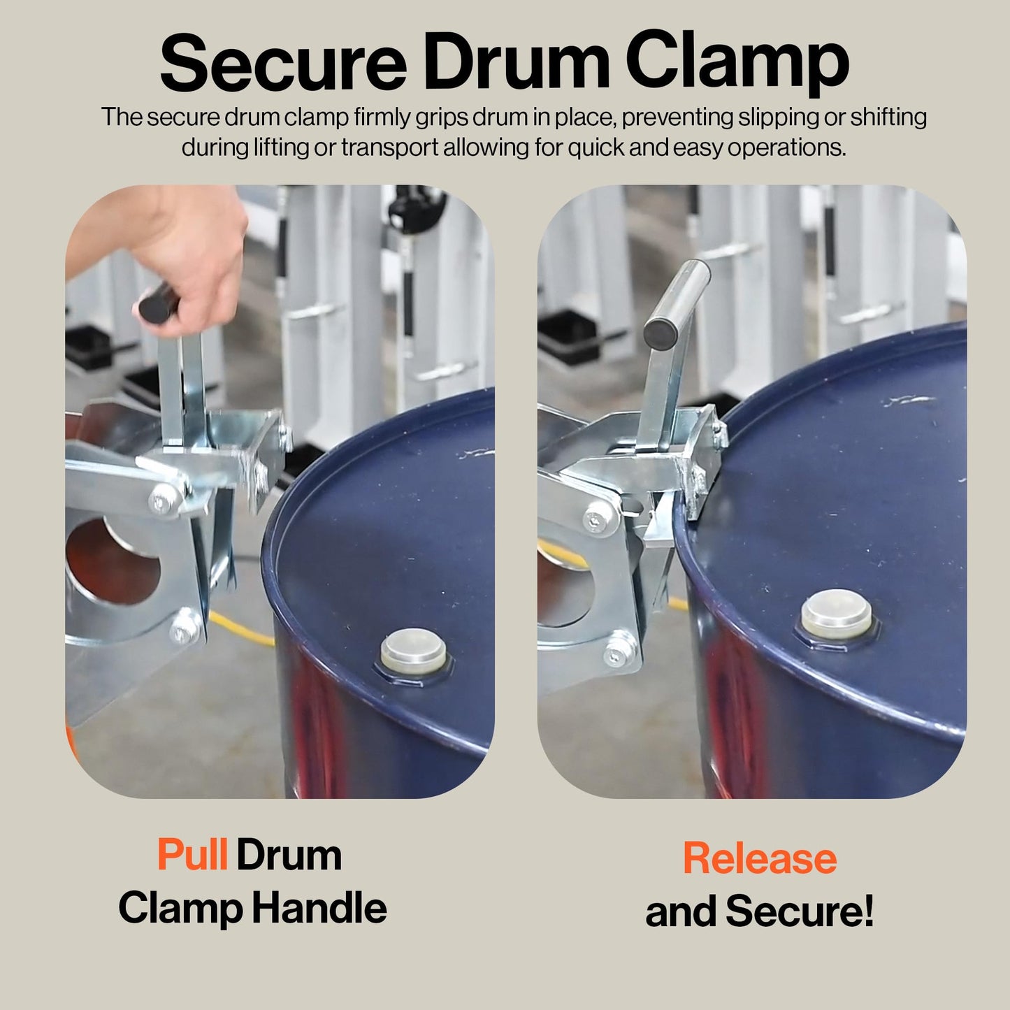 SuperHandy Hydraulic Drum Lift for 55-Gallon Drums – Heavy-Duty Barrel Lifter, 550 LB Capacity, Easy-to-Use Drum Handler with PU Wheels for Warehouse & Industrial Use