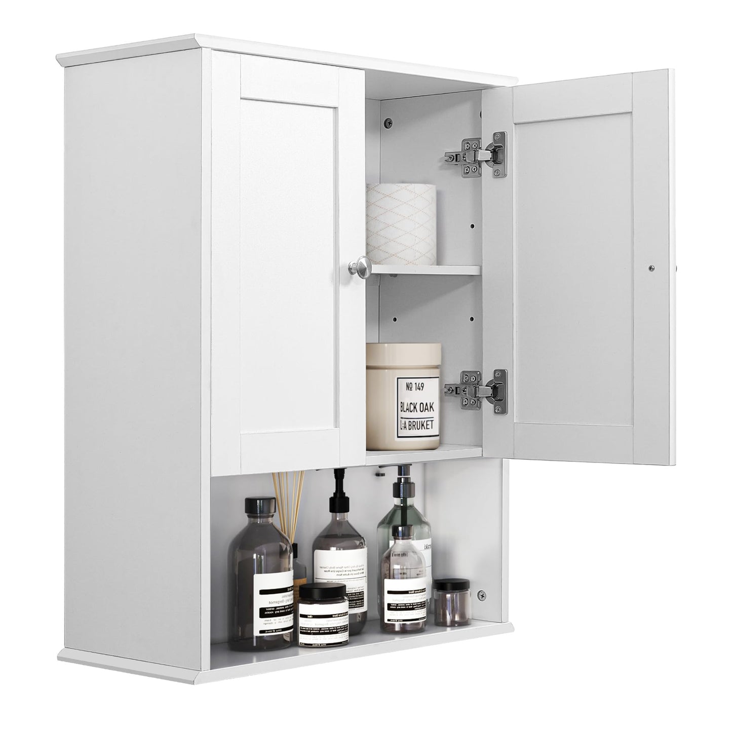 BYAOLVCY Bathroom Cabinet Wall Mounted Over Toilet Storage Cabinet, 24x30 Inch Wooden White Bathroom Wall Cabinet Above Toilet Storage Medicine Cabinets for Kitchen Laundry Bedroom