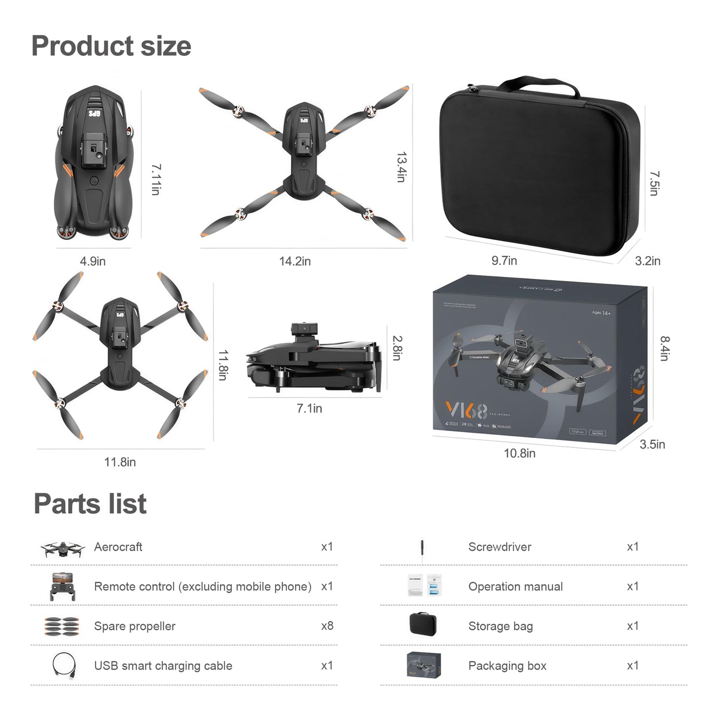 RAIGNV V168 4K UHD Drone with GPS Return, 90° Adjustable Camera, 5G HD Transmission, 30 Min Flight, 3000M Range, Obstacle Avoidance, Brushless Motor, Follow Me & Waypoint Fly