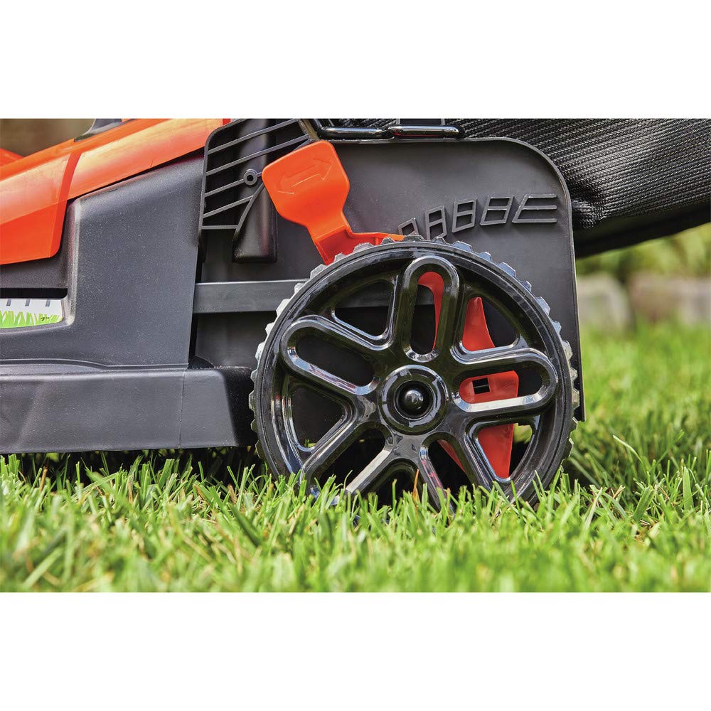 BLACK+DECKER Electric Lawn Mower with Bike Handle, 15-Inch, 10-Amp, Corded (BEMW472BH)