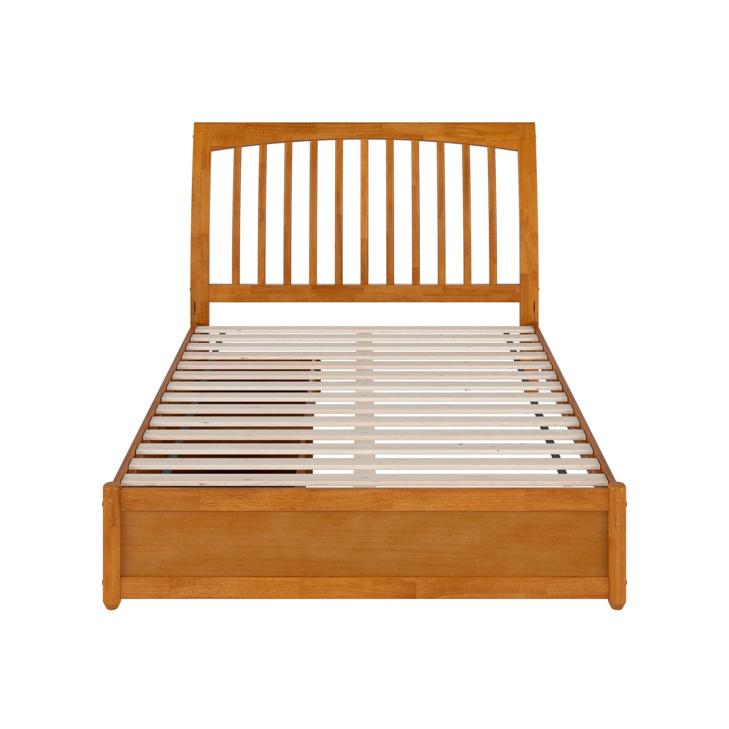 AFI, Roslyn Full Platform Bed with Panel Footboard and Storage Drawers, Light Toffee