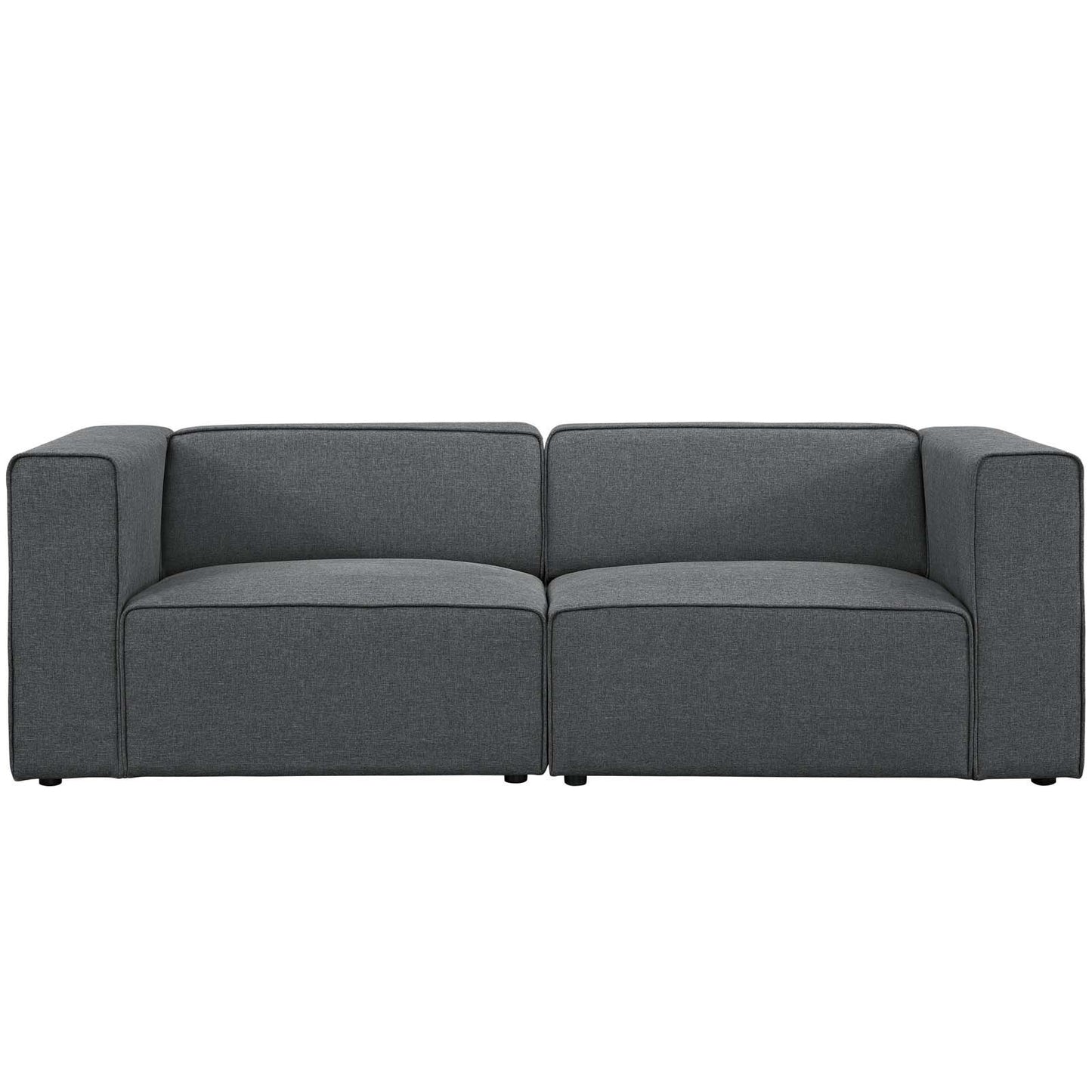 Modway Mingle Contemporary Modern 2-Piece Sectional Sofa Set in Gray