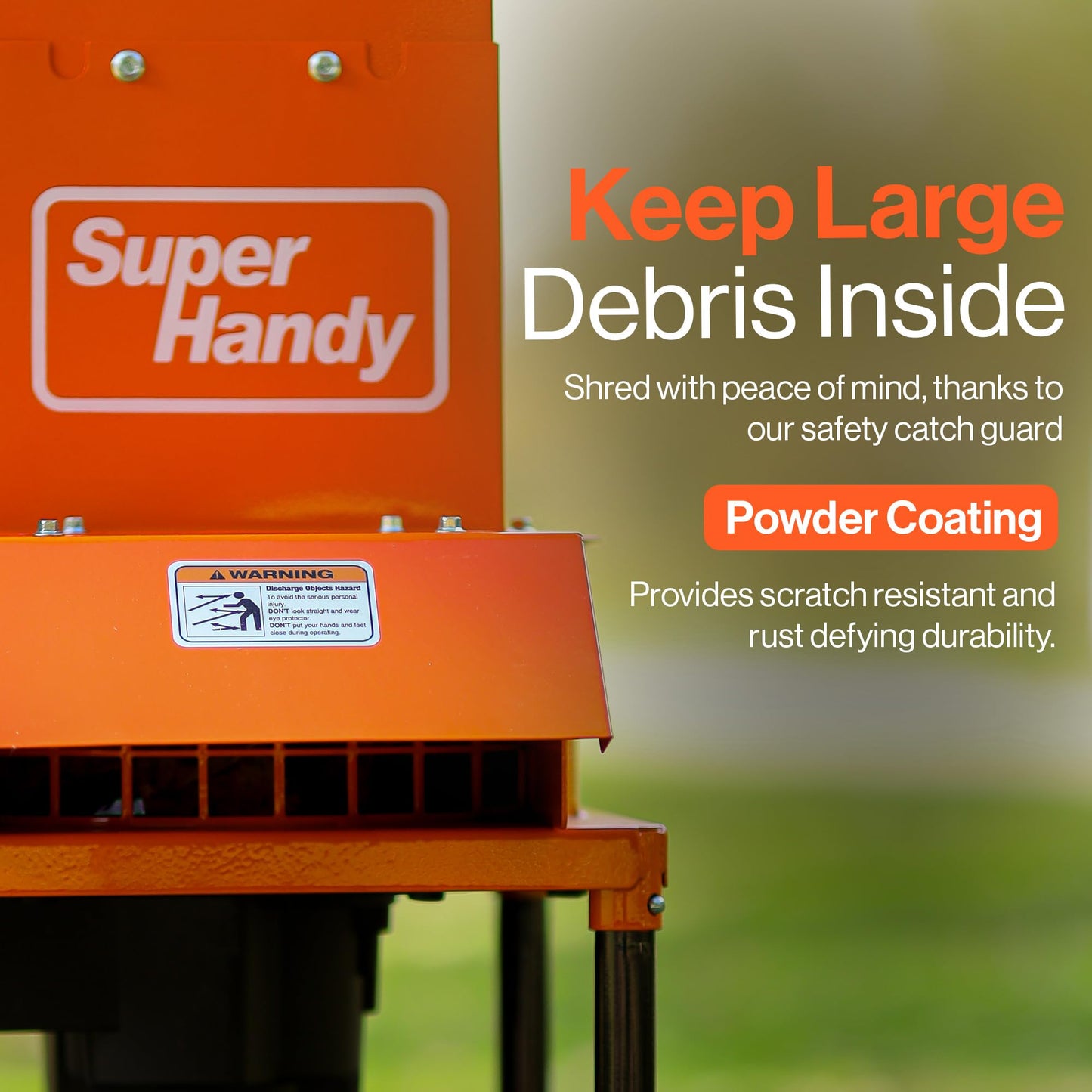 SuperHandy Electric Leaf Mulcher Shredder - Steel Construction, 15-AMP 120V AC Motor, 11" Cutting Blades - .5" Capacity for Leaves, Grass & Yard Clippings