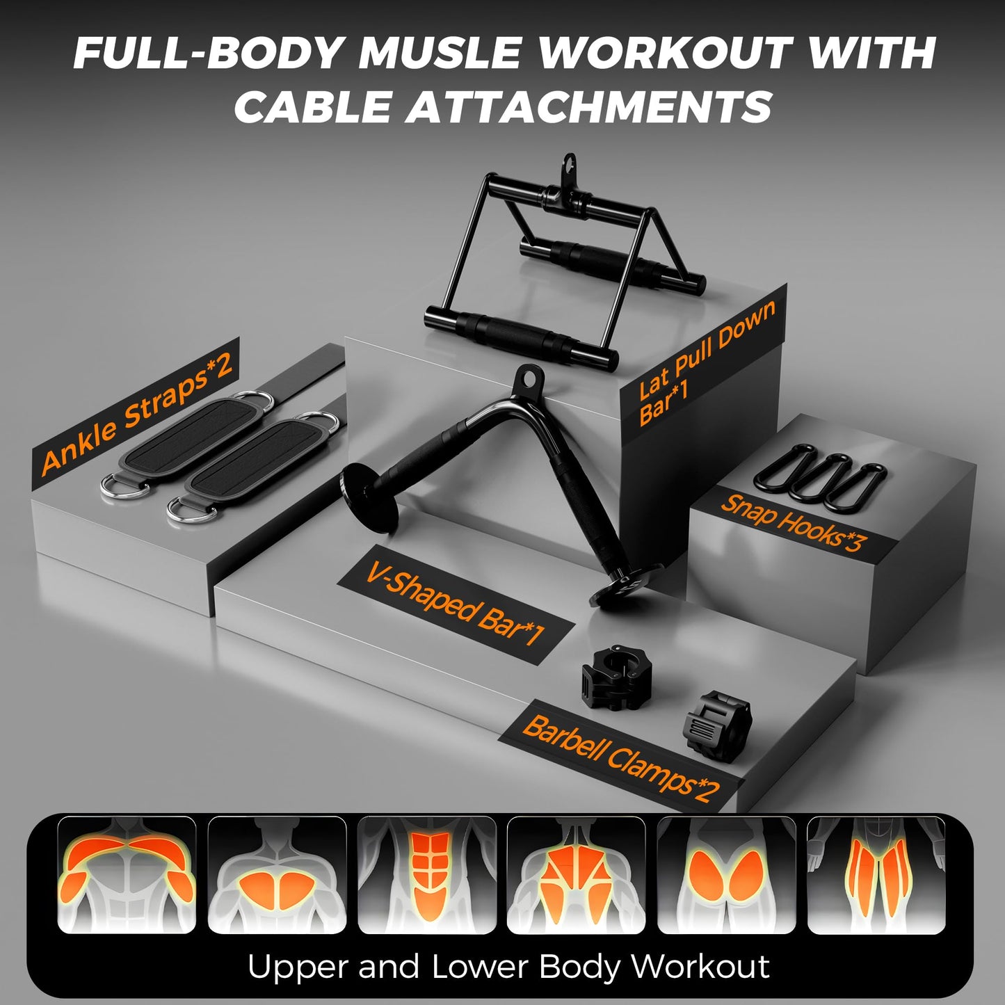 Mikolo Smith Machine, 2200lbs Squat Rack with LAT-Pull Down System & Cable Crossover Machine, Power Rack and Packages (BSL230HPHGP)