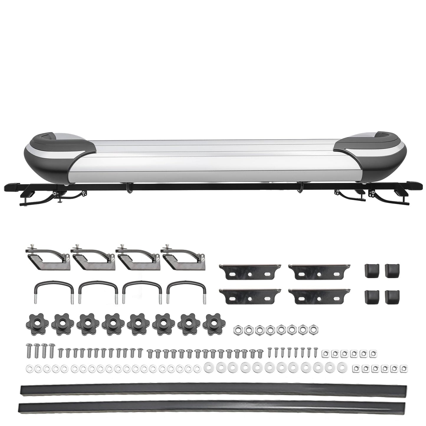 Roof Basket,Anti-Rust Aluminum Roof Basket,Universal Rooftop Cargo Carrier,Suitable for roof Racks, Equipped with crossbars,55“x39”x6“,250lb Supports,Medium Version (Silver)