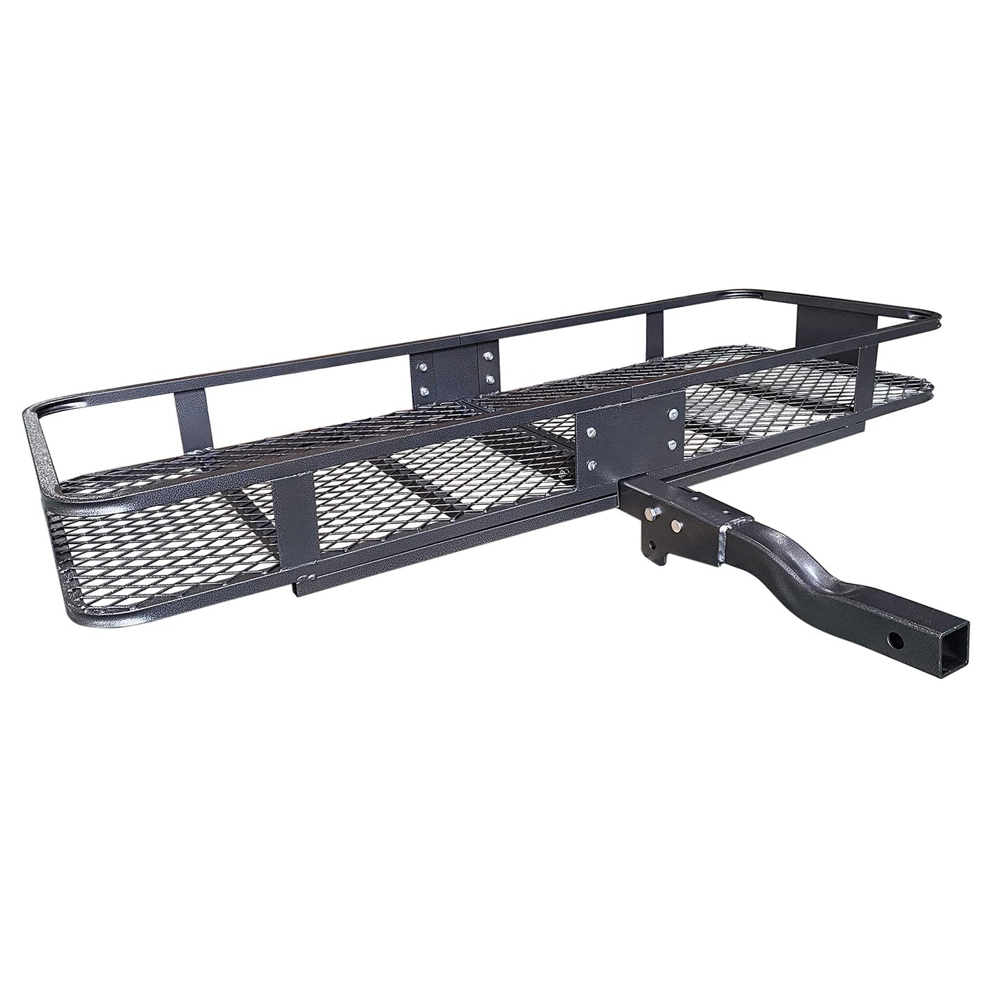 Hitch Mount Cargo Carrier Basket 60"*20"*6"+Waterproof Bag 16 Cubic Feet(58"*19"*24"),and Cargo Net with Attachment Hooks,Ratchet Straps,Hitch Stabilizer.500 Lbs Capacity,Foldable,fit 2" Receiver