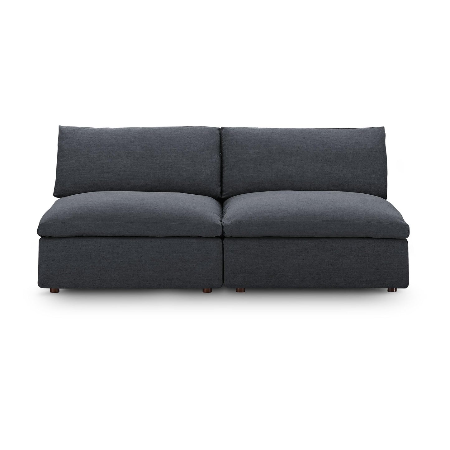 Modway Commix Upholstered Modular Armless Loveseat - Down-Filled Overstuffed Sectional Sofa - 2 Seater Couch - Armless Chairs Set for Contemporary Living Rooms