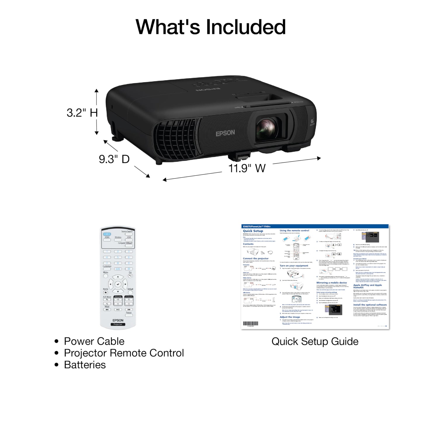 Epson Pro EX9270 Wireless 1080p 3LCD Business Projector with Built-In Speaker, 4100 Lumens Color and White Brightness, Stream from Phone or Laptop, Airplay, Miracast, 2 HDMI Ports, 1.6x Optical Zoom
