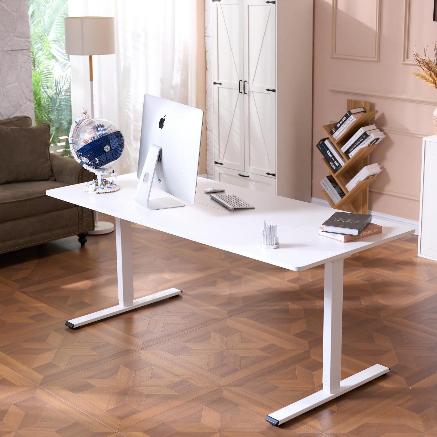FLEXISPOT 79"x32" Large Dual Motor Electric Standing Desk, White - 198 LBS Heavy-Duty Capacity, Ideal for Home Office, Creative Studio, or Multi-Monitor Setup