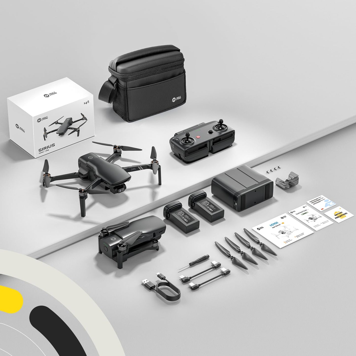 Holy Stone HS900 Drone with Camera for Adults, 8K Photo & 4K/30fps Video, 249g FAA Compliant, 3-Axis Gimbal, Long Range 20,000FT 5.8GHz, GPS Return, Dual Batteries with Charging Hub, 60-Min Flight