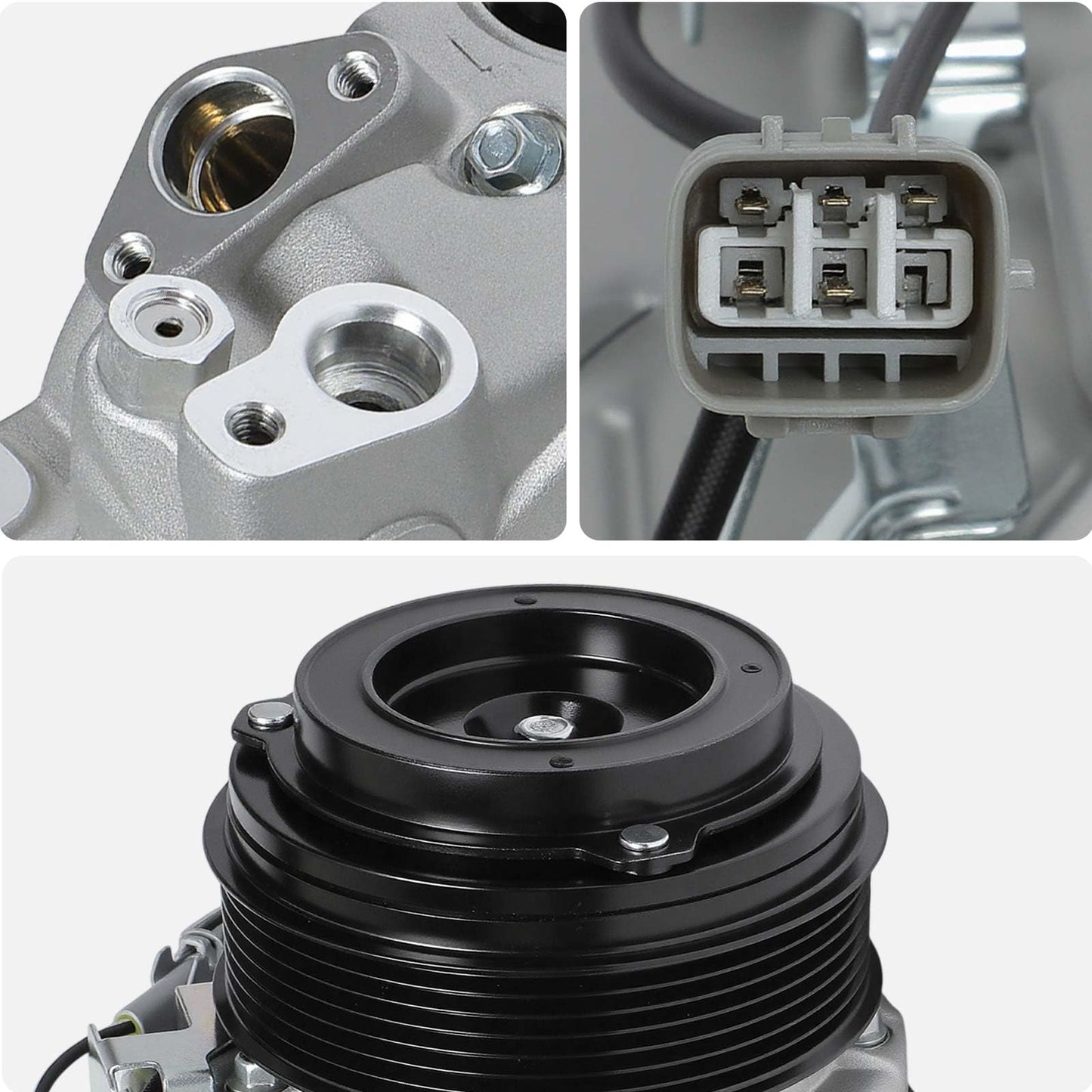 AISIN AFTERMARKET ACCT-00717 Air Conditioner AC Compressor - Compatible with Toyota Highlander 2008-2010 3.5L - with 7-Pulley Groove, with Clutch