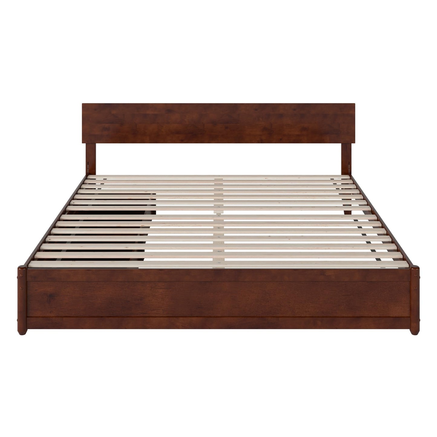 AFI, Wesley King Platform Bed with Panel Footboard & Storage Drawers, Walnut