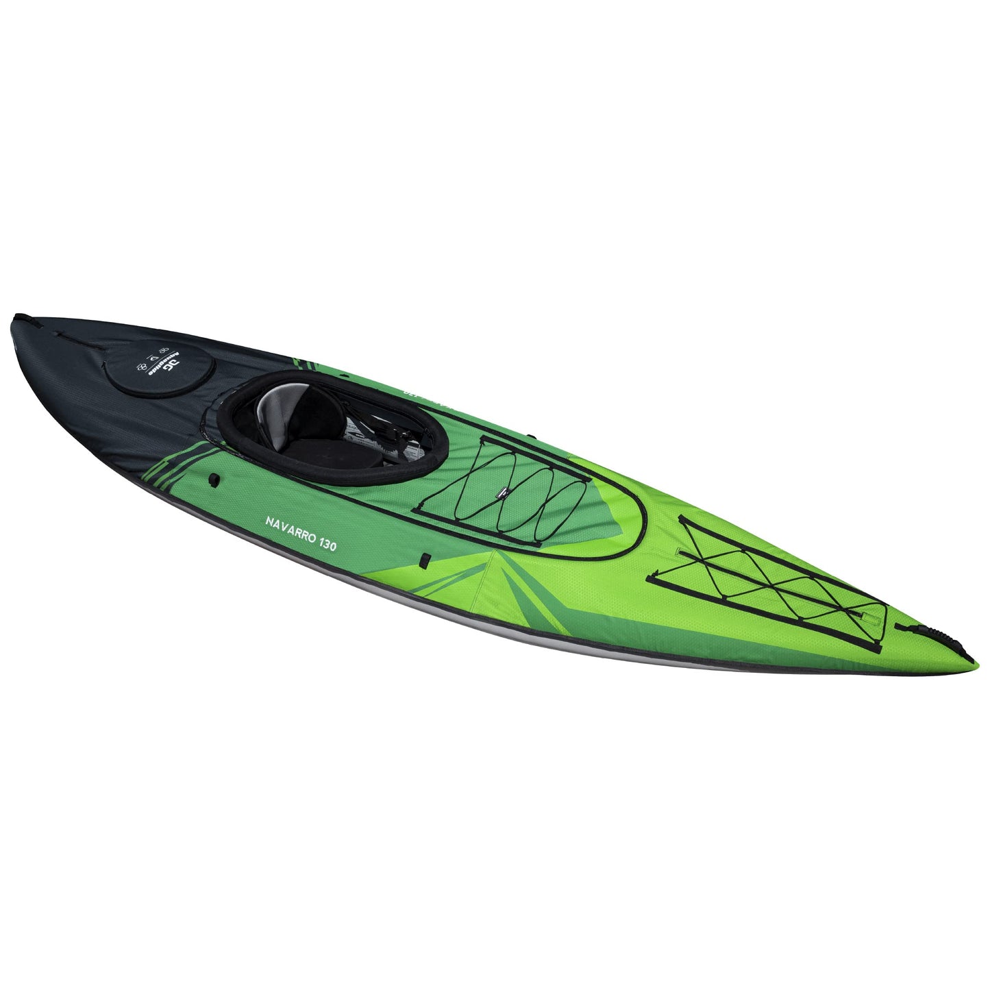 AQUAGLIDE Navarro 130 Convertible Inflatable Kayak with Drop Stitch Floor- 1 Person Touring Kayak without Cover, Green