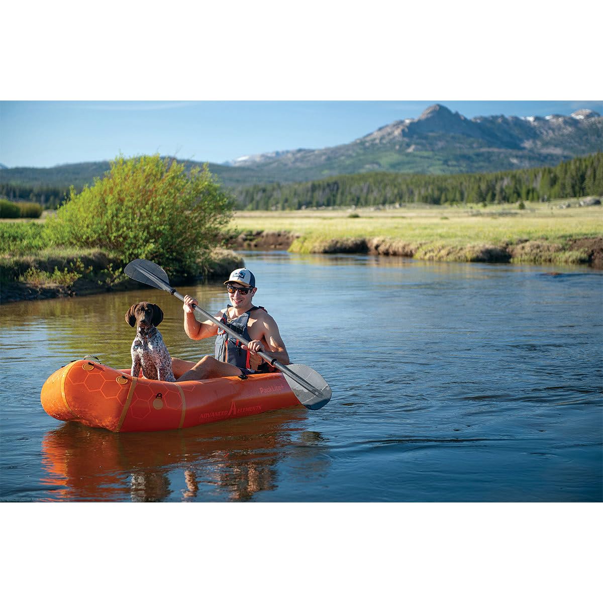 ADVANCED ELEMENTS Packlite+ Packraft One Person Inflatable Kayak, Orange