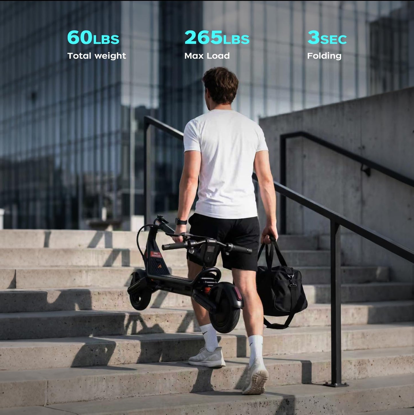 Apollo Explore Electric Scooter for Adults with 1650W Motors, 25 MPH Top Speed, Up to 37 Miles Range, Triple Spring System, Self-Healing Tires & 360° Lighting - E Scooter for Powerful Off-Road Rides