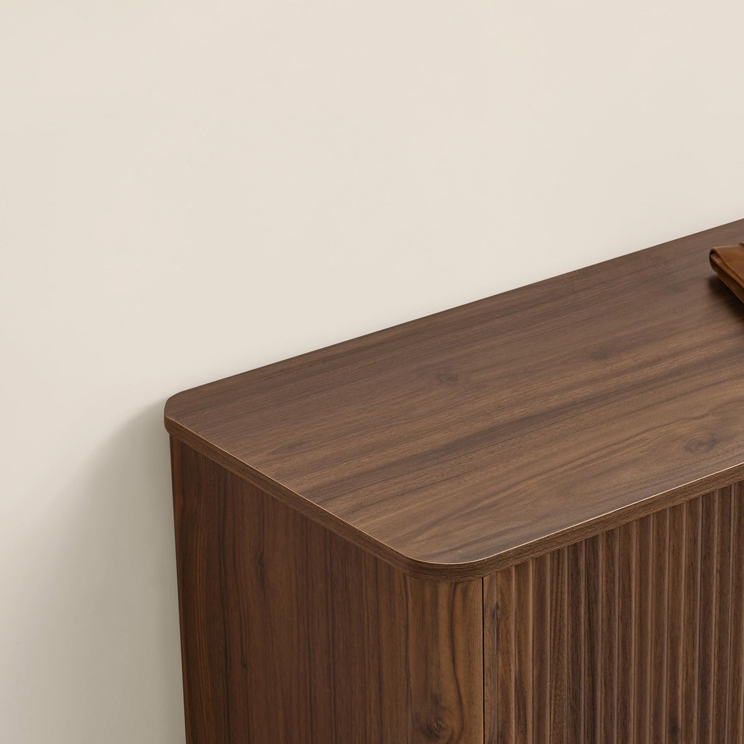 CHITA TV Stands for Living Room, Mid Century Modern TV Stand for 80 inch TV with Storage, Drawers, Adjustable Shelves, Walnut