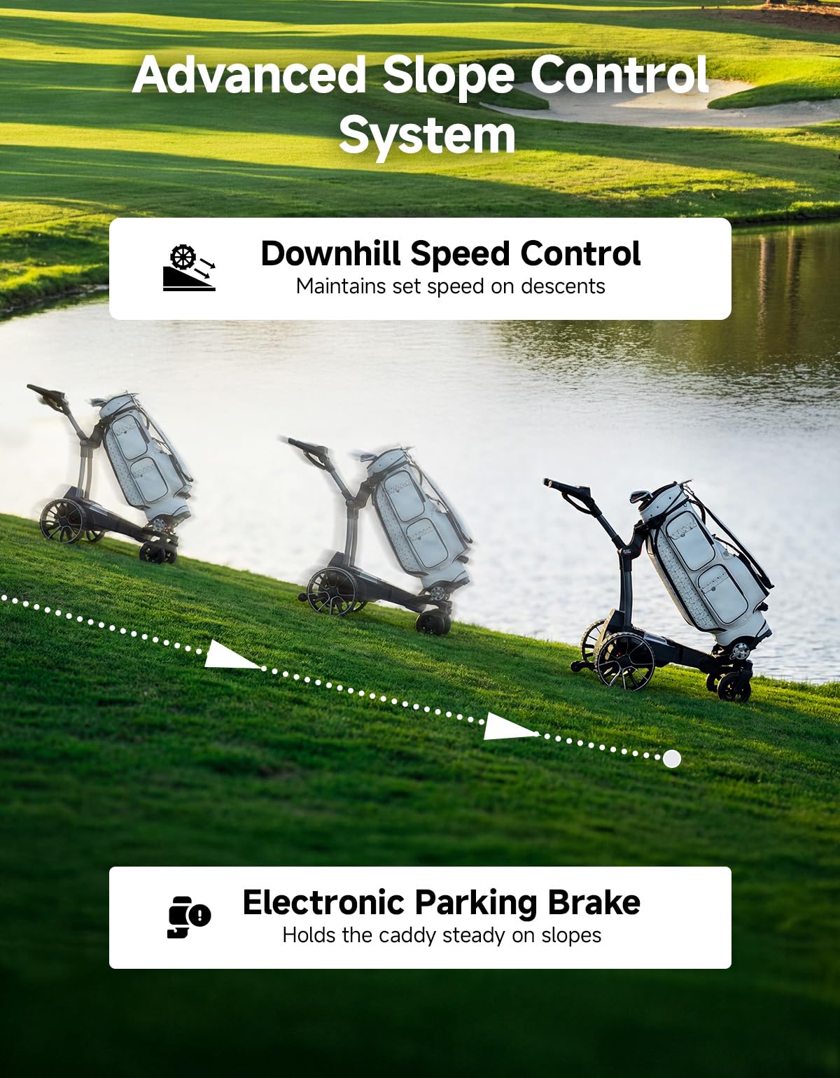 KEMIMOTO ApexR Electric Golf Cart with Power Assist Mode, 492FT Remote Control, Dual 240W Motor 36 Hole Battery, IPX5 Water Resistant Compact Folding Golf Caddy w/ USB-C, Drink & Umbrella Holder