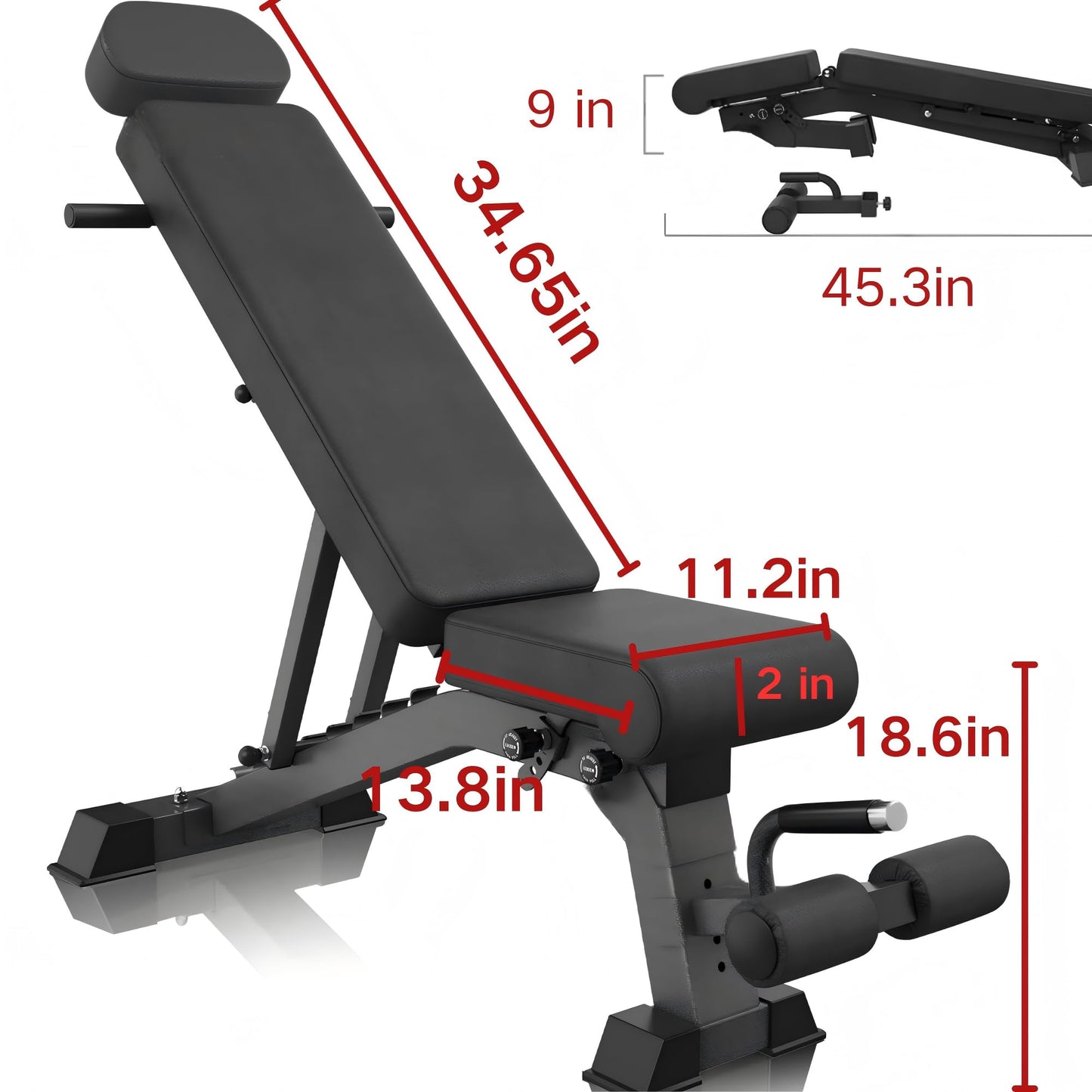 YOUTEN 1300 LB Weight Bench Heavy Capacity | 9-4-4 90° Adjustable Incline Decline Exercise Chair for Home Gym More Stable and Durable | Foldable Training Lifting Bench | Dragon Flag Handle for Abdominal Arm Workout