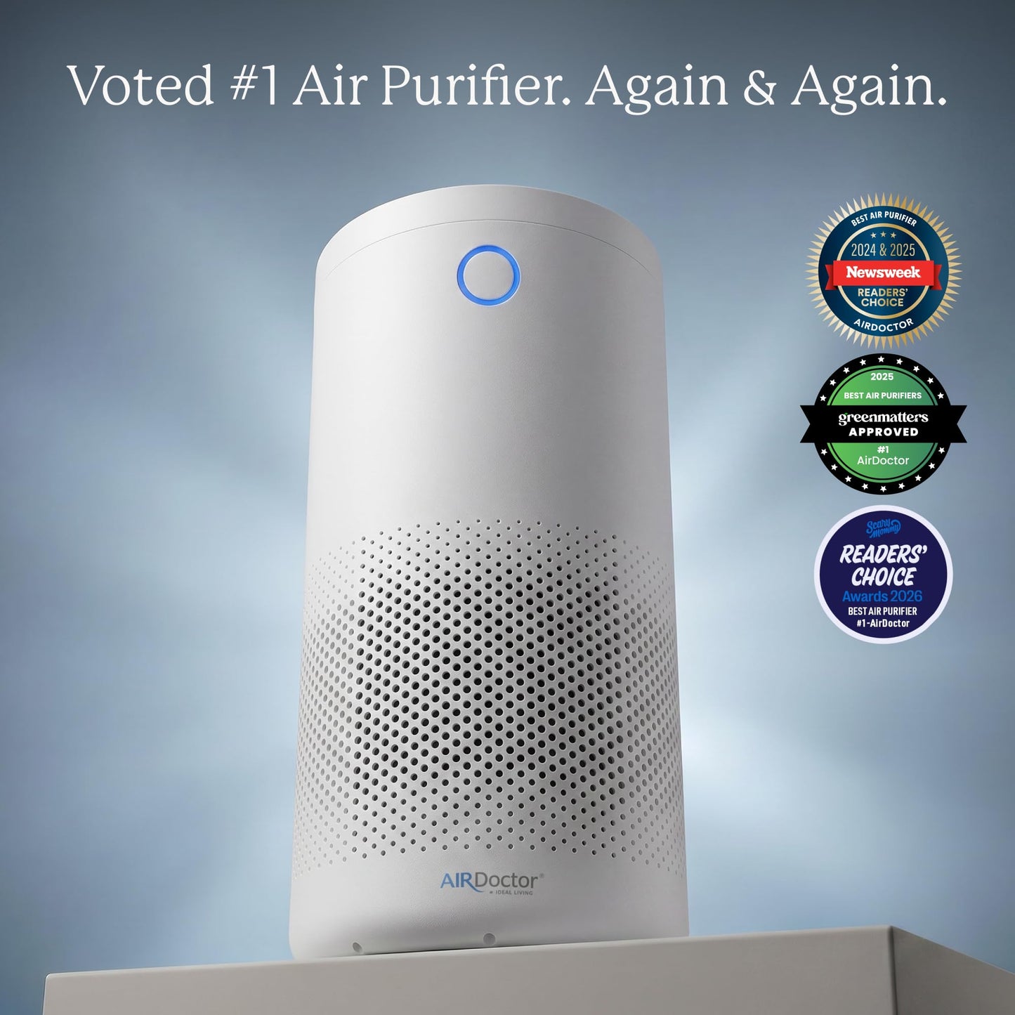 AIRDOCTOR AD4000 Air Purifier. Perfect for Large Rooms, Basements Up to 2,776 ft2. Removes Allergens, Smoke, Dust, Mold, Pet Hair, Odors, Pollen. Hospital-Grade UltraHEPA & Premium Carbon Filtration