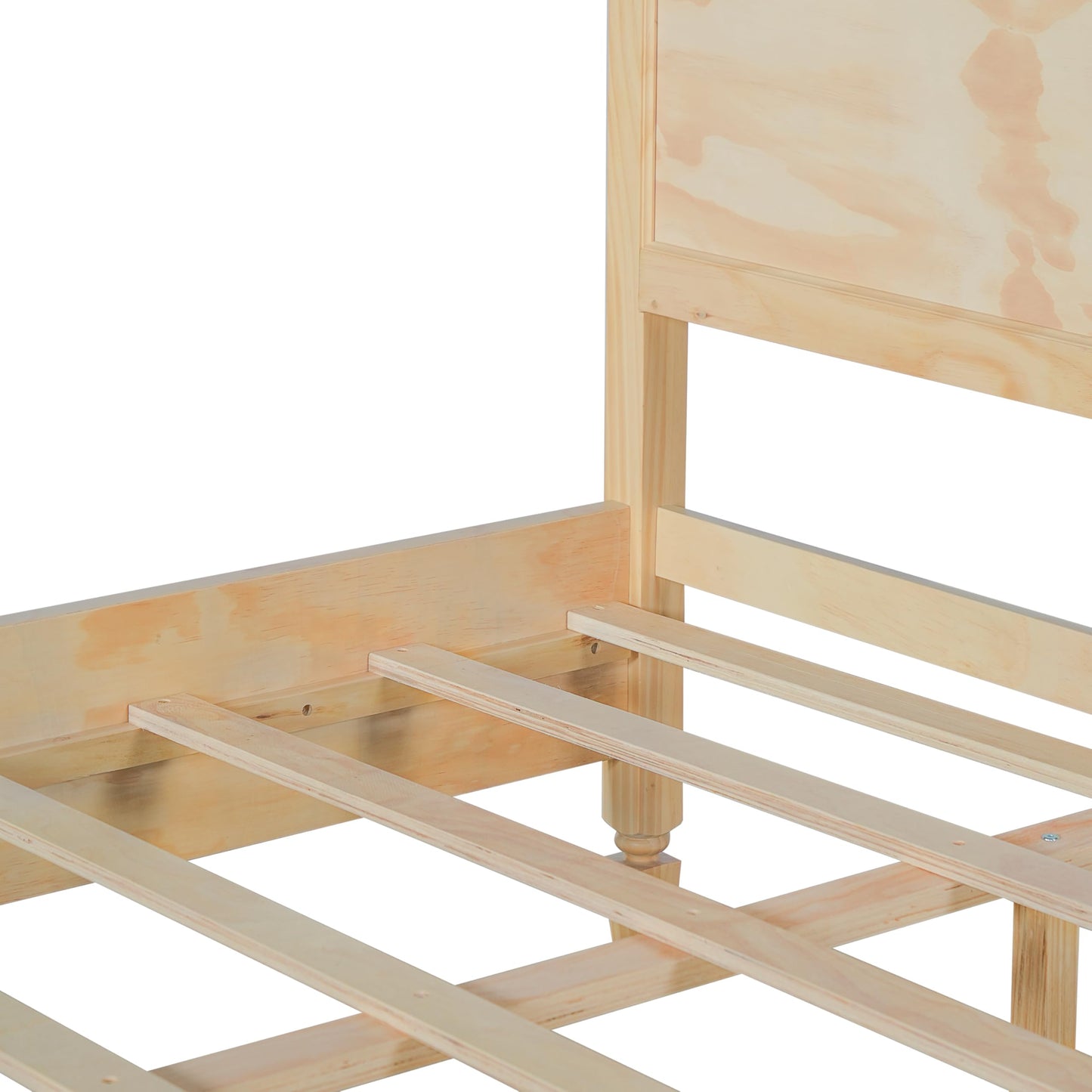 Merax Queen Size Wood Platform Bed, Rustic Farmhouse Bed Frame with Tall Panel Headboard, Wooden Slats Support, Under-Bed Storage Space, No Box Spring Needed, Easy Assembly, Natural