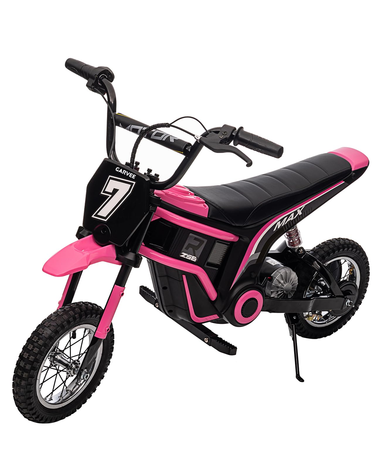 Garvee 24V 350W Kids Electric Dirt Bike - 3-Speed Off-Road Motorcycle, Rear-Wheel Drive, Up to 14.29 MPH, Shock-Absorbing Suspension, Battery Powered Ride-On Toy for Boys & Girls Ages 5-17 - Pink 7