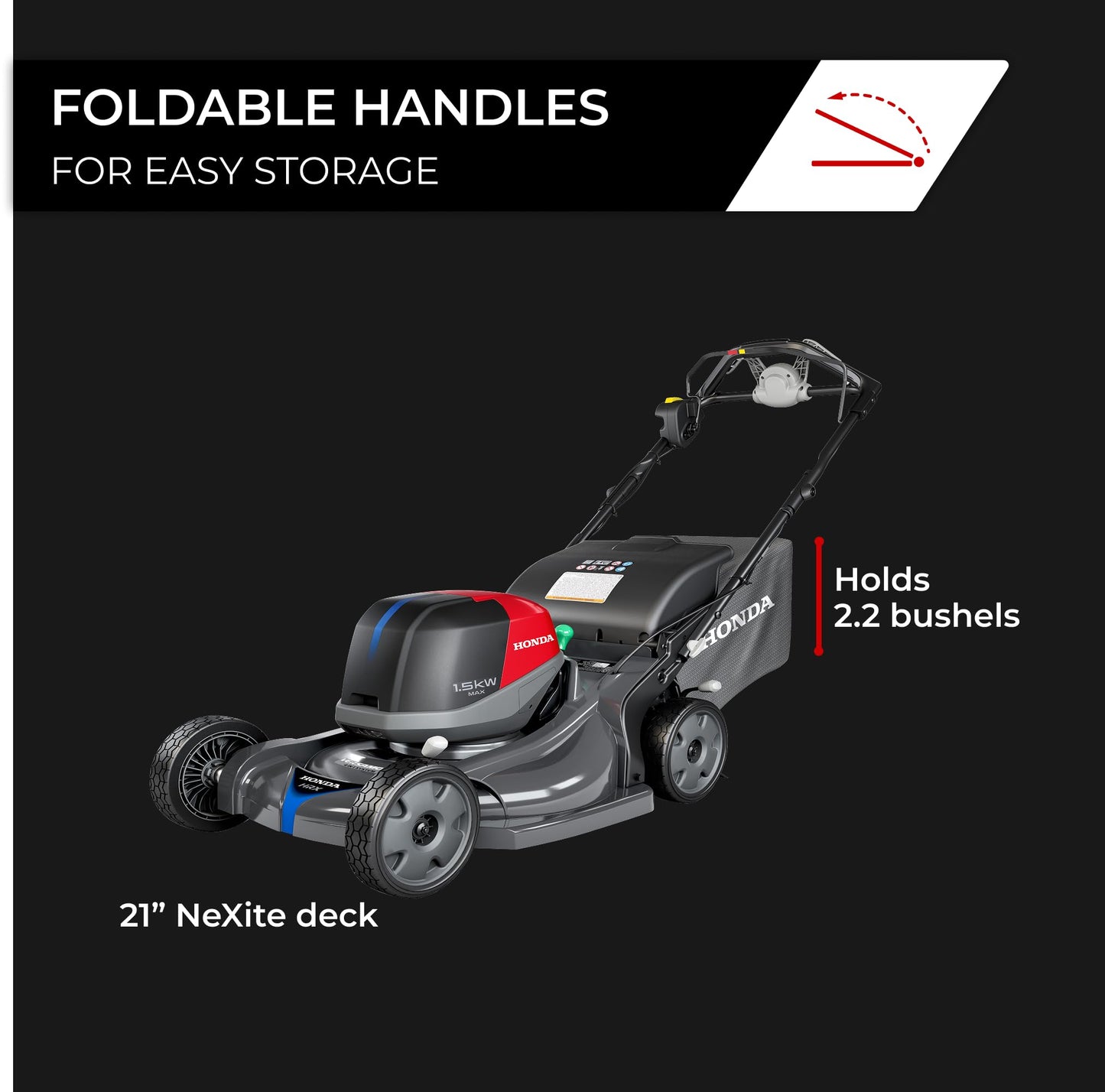 Honda HRX-BV 21-Inch Walk Behind Battery Powered Lawn Mower, Variable Speed Self Propelled Lawn Mower with 2.2 Bushel Capacity, Easy-Off Grass Bag, Clean Cuts in Thick and Tall Grass (HRX217YXBVKA4)