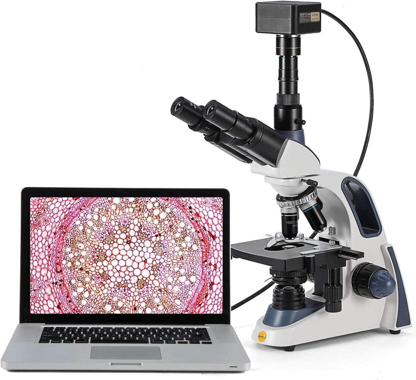 Swiftcam 25 Megapixel Camera for Microscopes, with Reduction Lens, Calibration Kit, Eyetube Adapters, and USB 3.0 Cable, Compatible with Windows/Mac/Linux