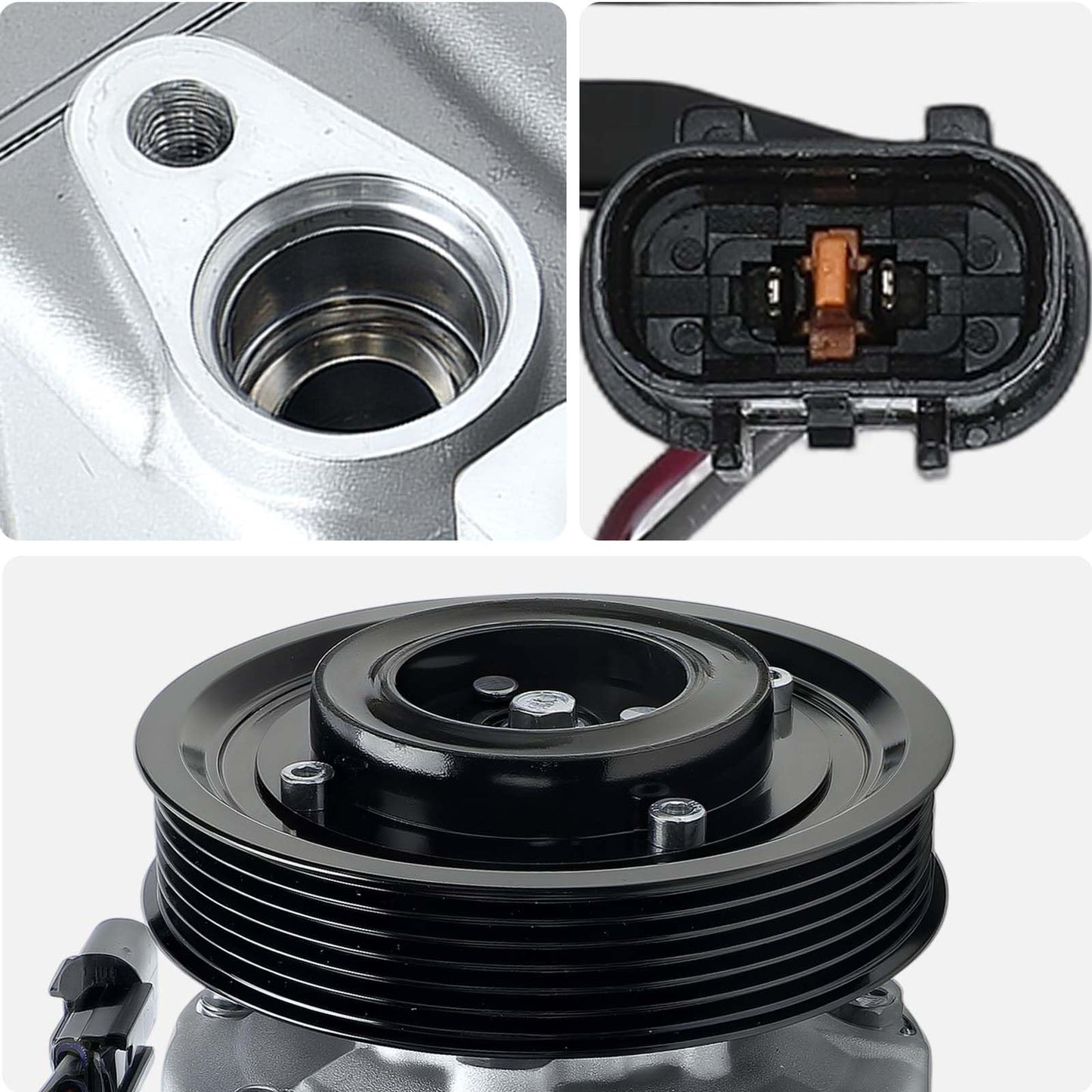 AISIN AFTERMARKET ACCHY-00945 Air Conditioner AC Compressor - Compatible with Hyundai Genesis 2009-2013 3.8L - with 6-Pulley Groove, with Clutch