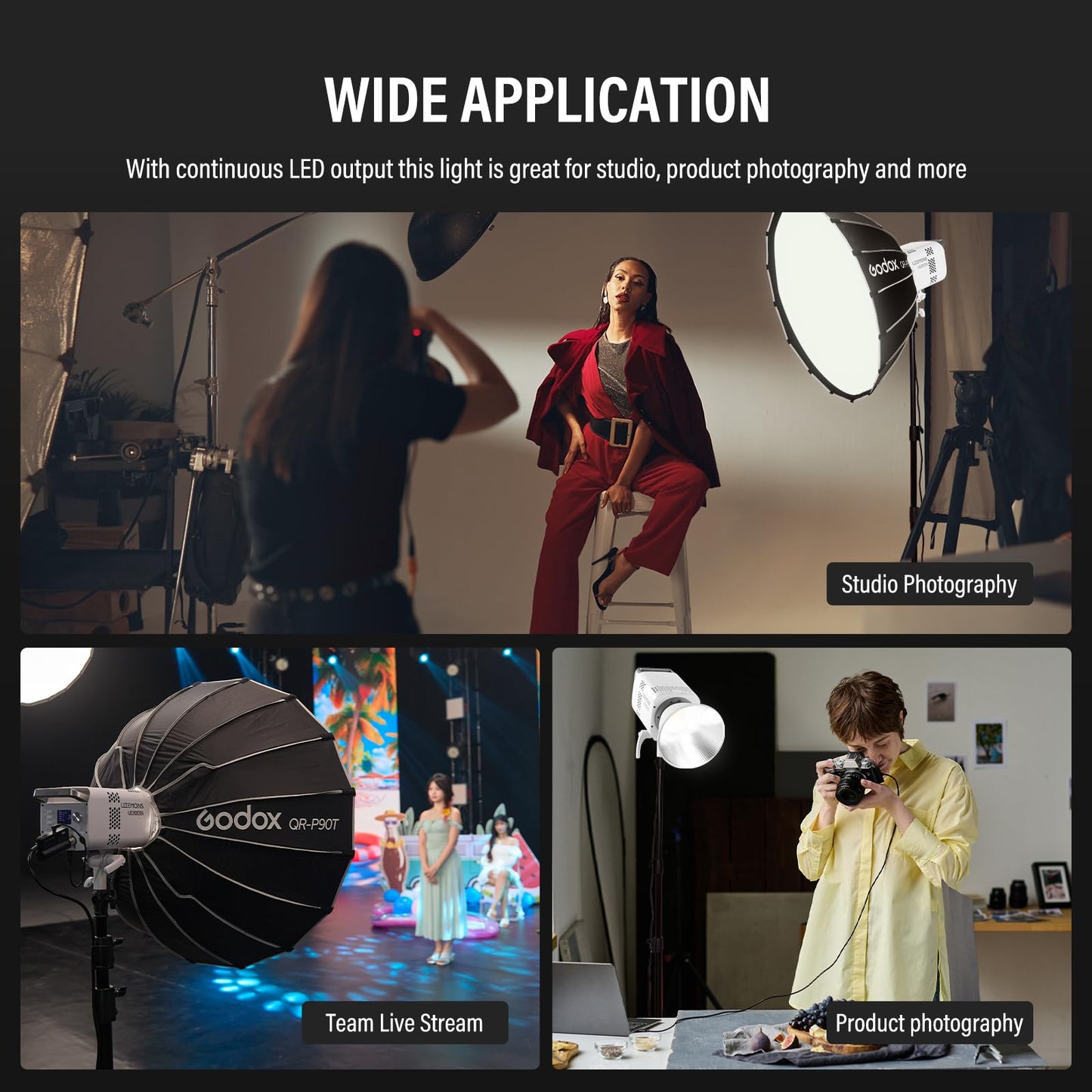 GODOX LE300Bi Light Kit, Godox Litemons LE300Bi Video Light with Softbox Light Stand, Bowens Mount, DMX/Bluetooth APP Control, NFC Connection, 2800K~6500K, 58900Lux@1m, CRI/TLCI98, 11 Fx Effects