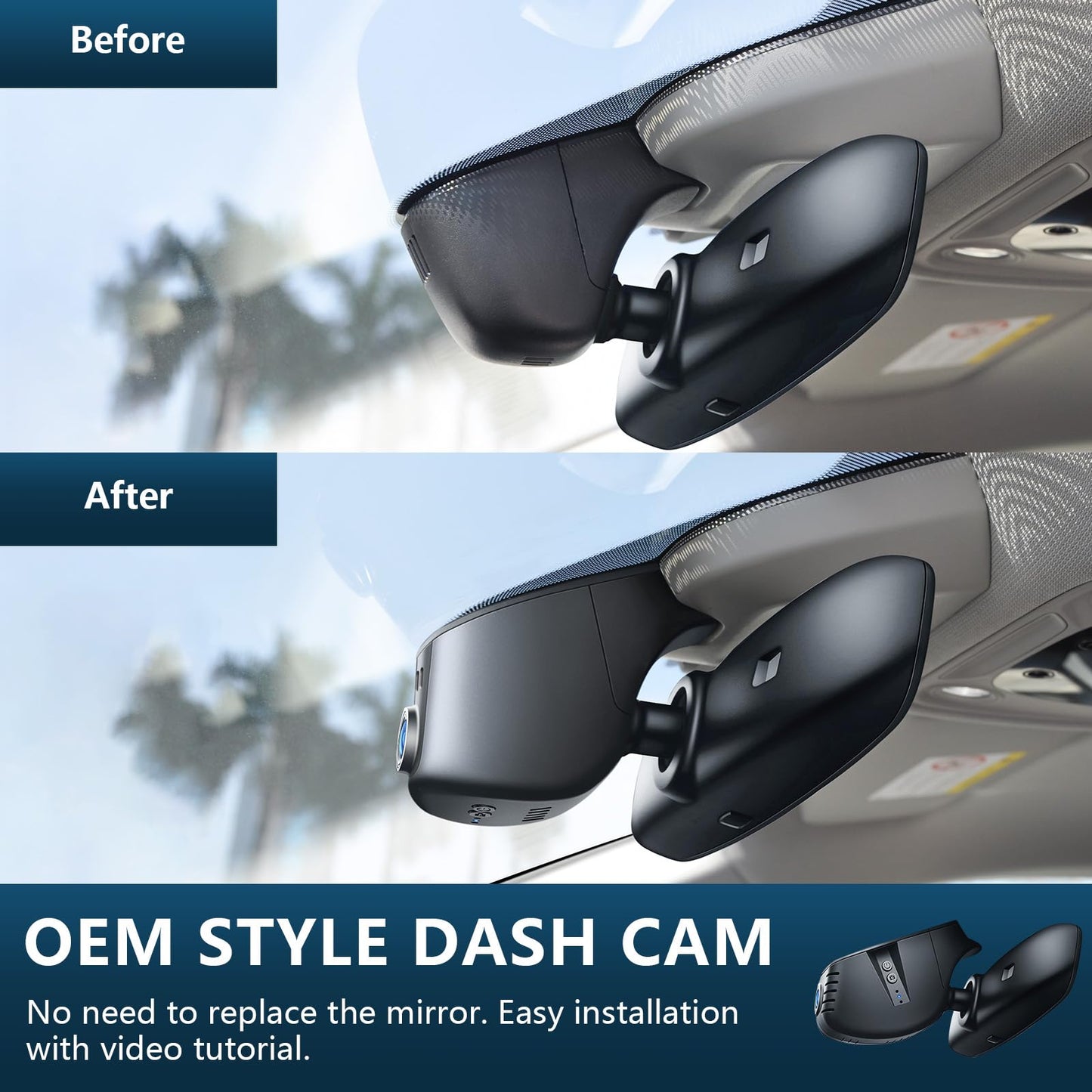 mangoal STARVIS 2 Front 4K HDR Dash Cam IMX678, Custom Fit for Audi (Model A), 5GHz WiFi, GPS, 64GB Card