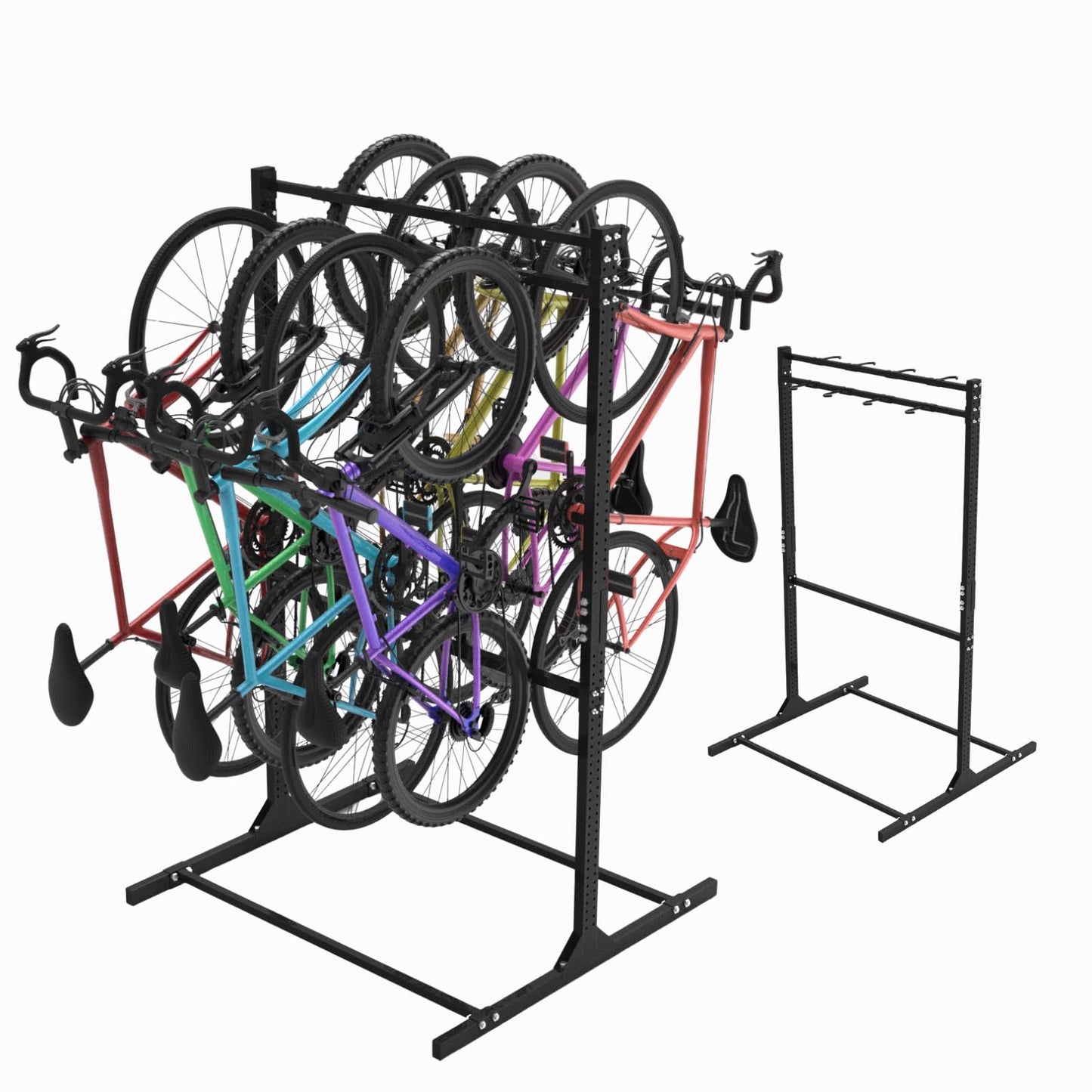 KAXIWEI Vertical Bike Rack for Garage | Heavy-Duty Freestanding Storage System Holds 8 Bikes - Ideal for Road, Mountain, Hybrid, and Kids Bikes | Supports Up to 300 lbs