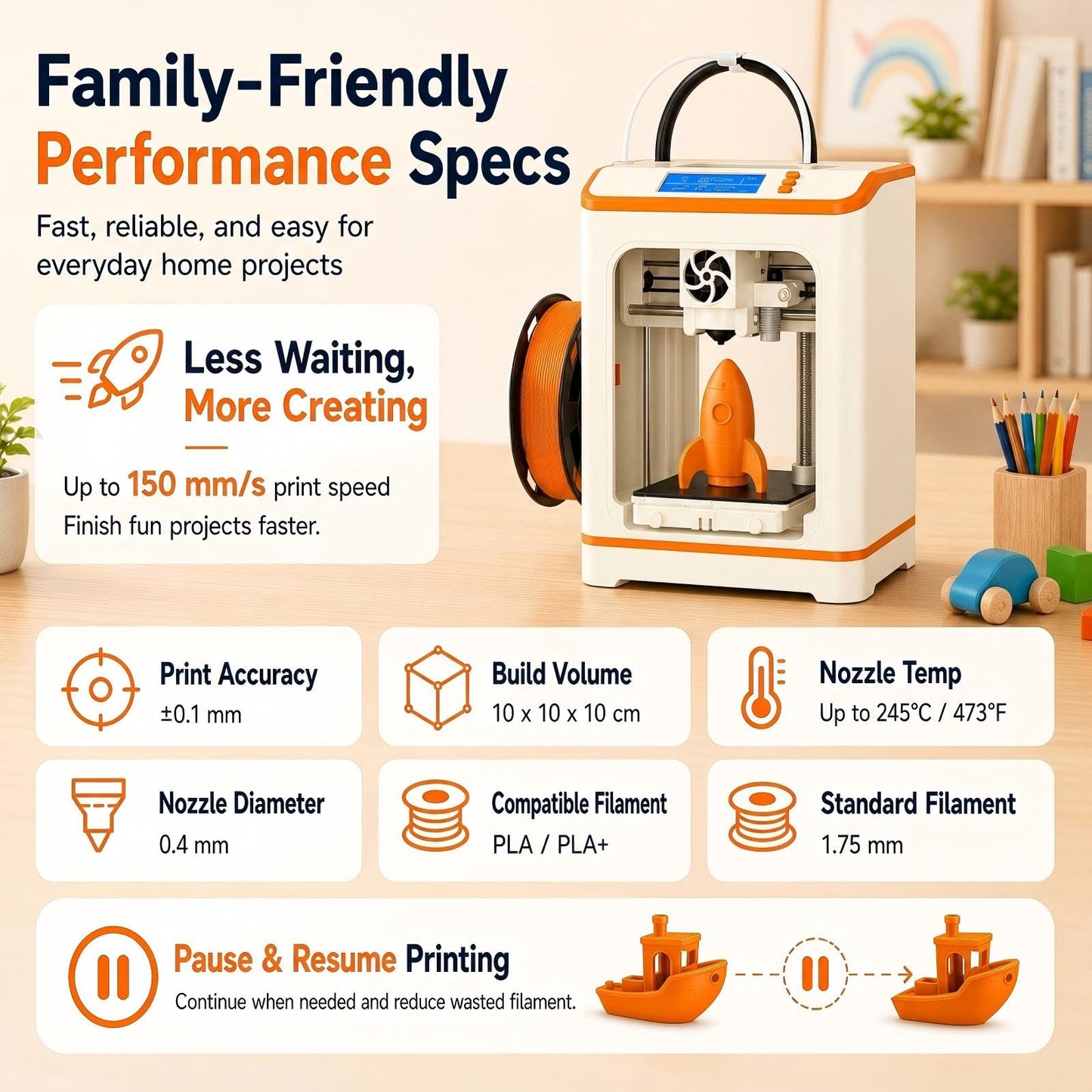 Entina Tina2C 3D Printer for Kids & Beginners, Fully Assembled Starter Mini 3D Printer, Start in 8 Mins, App & WiFi Control, Auto Leveling, 3000+ Model Library, 20+ Creative DIY Modules for STEM, Home