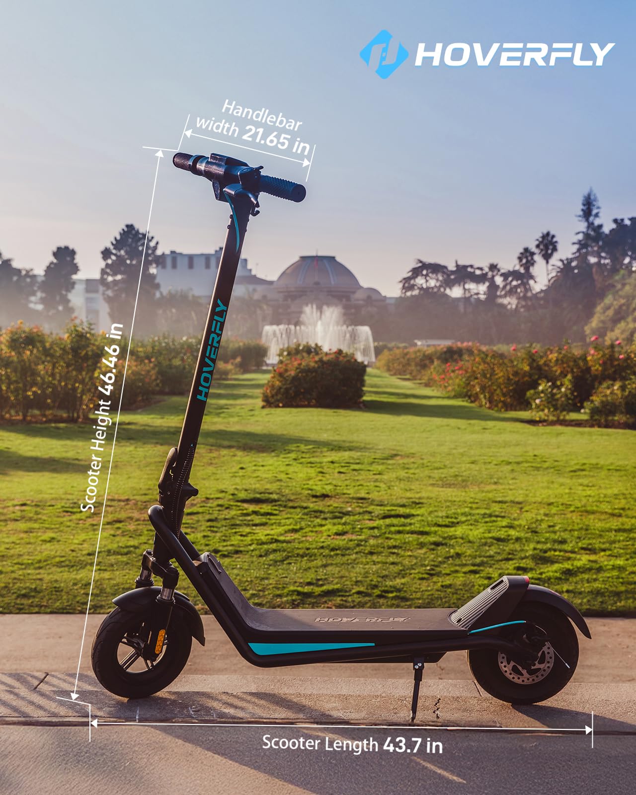 HOVERFLY X3 Electric Scooter for Adults, 10" Solid Tire, Max 18 Mile Range and 20Mph Speed, 500W Motor, with Front Dual Suspension Electric Code Lock, UL2272 Certified Foldable Commuting Escooter