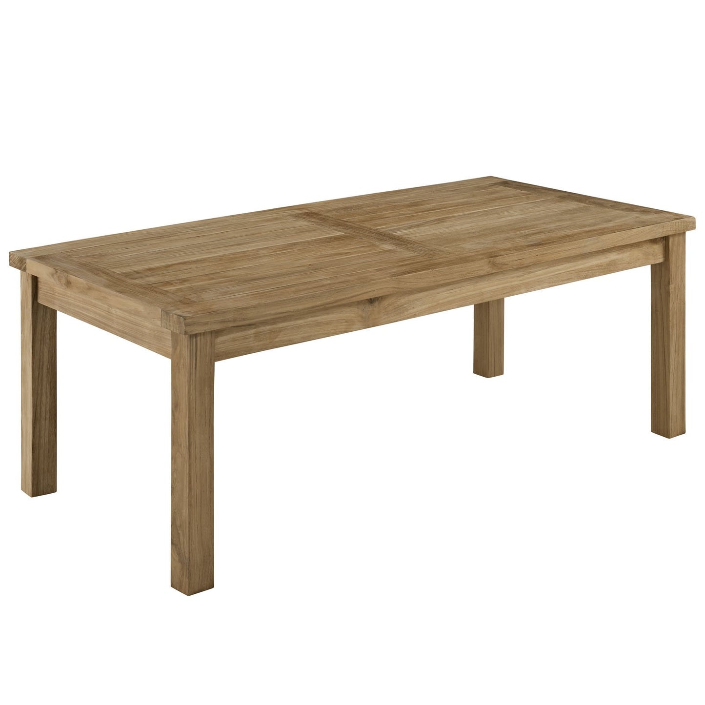 Modway Marina Premium Grade A Teak Wood 8-Piece Outdoor Patio Furniture Set in Natural Navy