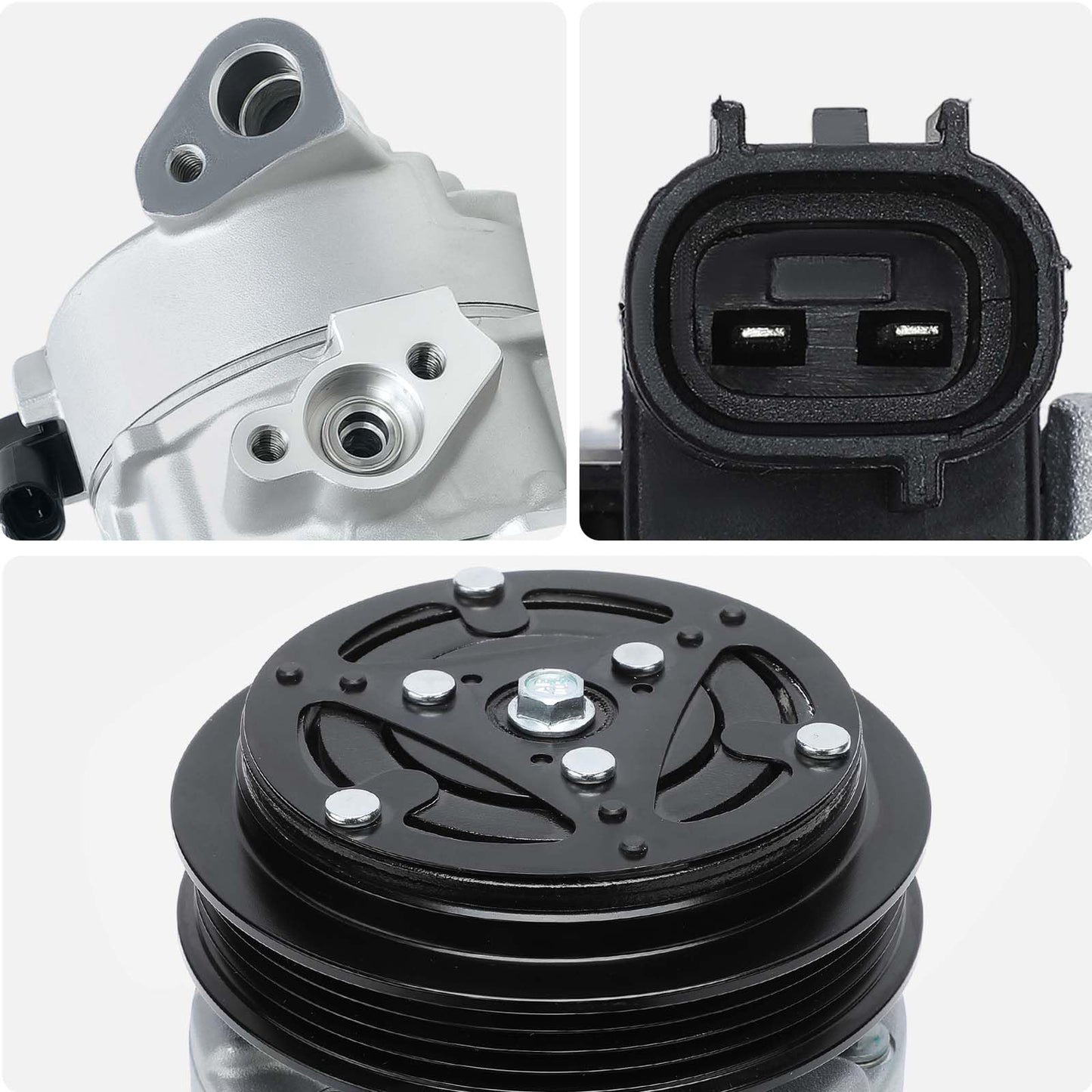AISIN AFTERMARKET ACCFD-00916 Air Conditioner AC Compressor - Compatible with Ford Mustang EcoBoost Premium 2015-2023 2.3L - with 4-Pulley Groove, with Clutch