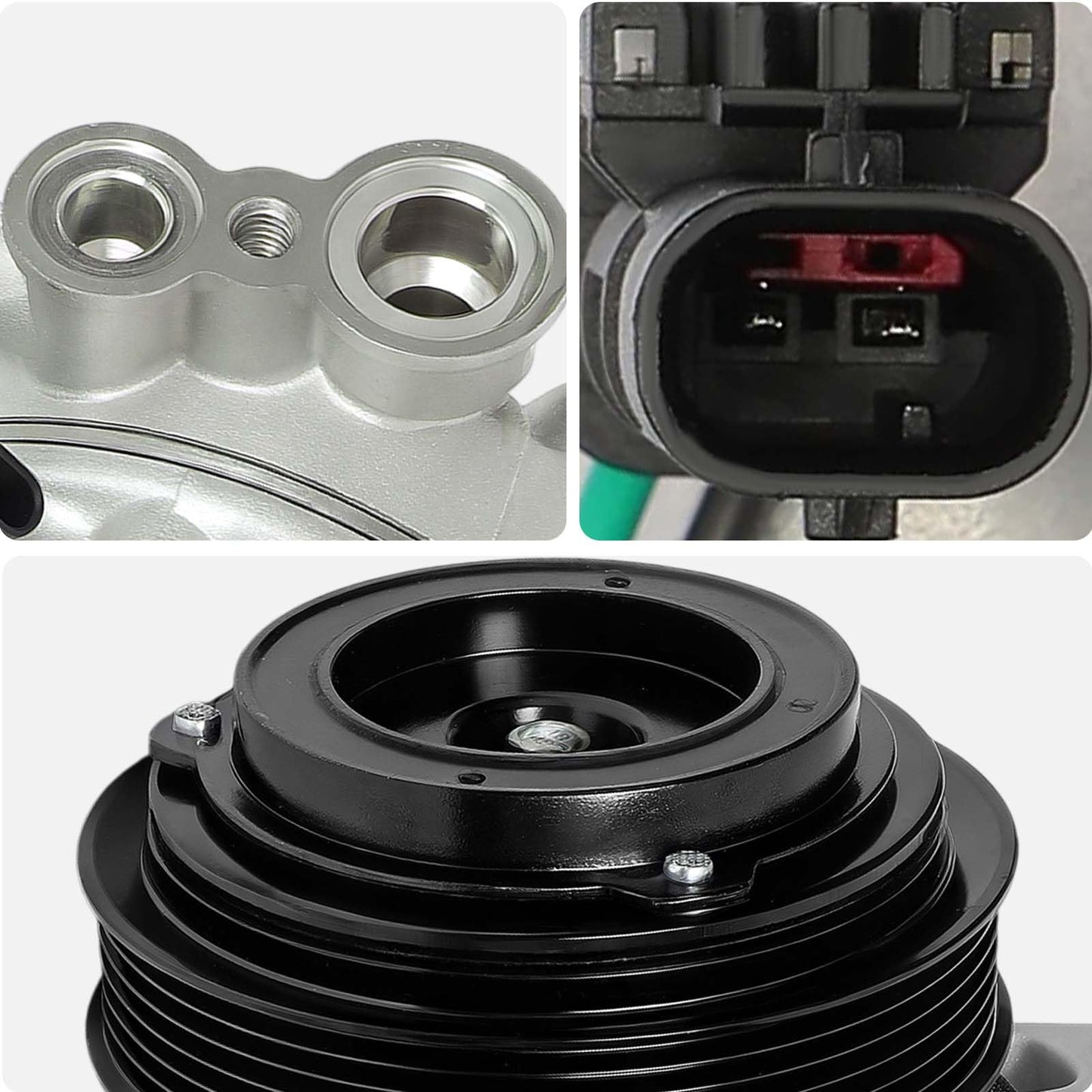 AISIN AFTERMARKET ACCGM-00857 Air Conditioner AC Compressor - Compatible with Buick LaCrosse 2012 3.6L, Cadillac SRX 2012-2016 3.6L - with 6-Pulley Groove, with Clutch