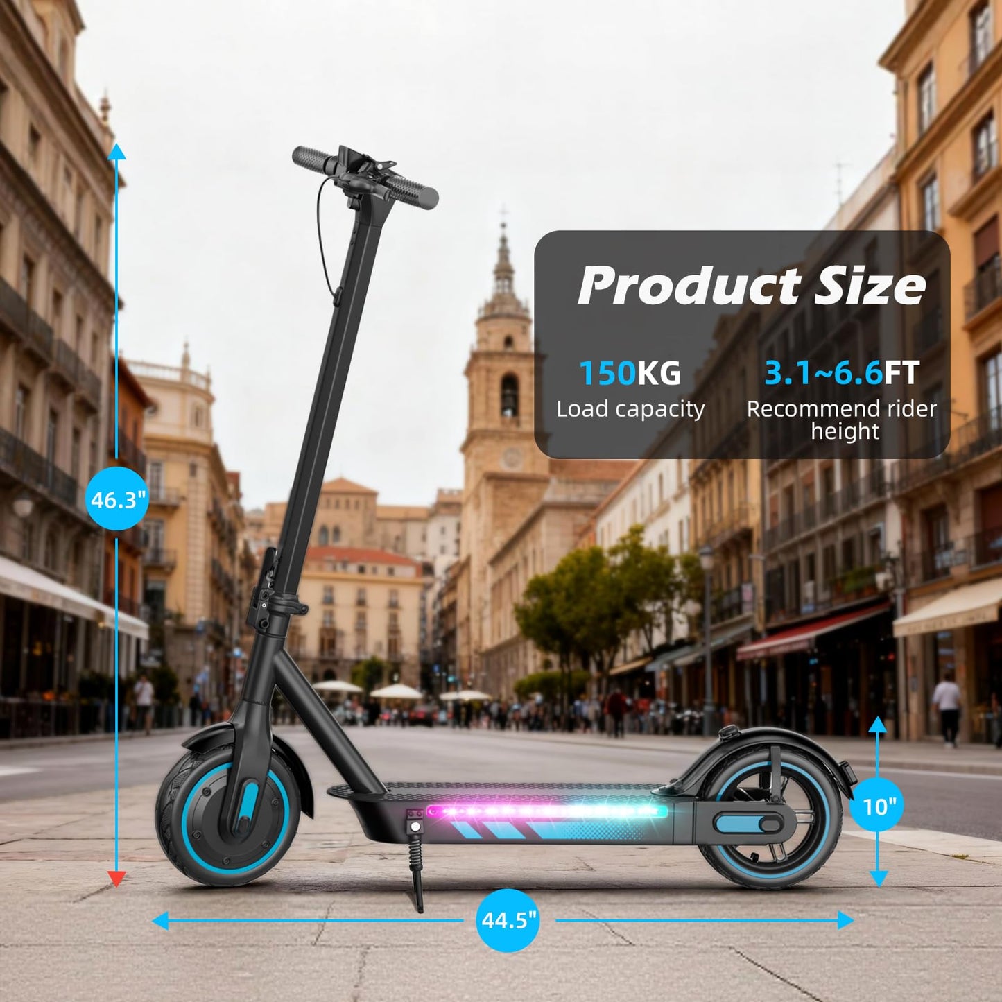 ApexSurge Electric Scooter for Adults, 10" Tires, 500W Powerful Motor and Max 31 Miles Long Range, Top Speed 25Mph, Dual Brake Stystem E Scooter, Lightweight and Foldable, APP Control, Max Load 265Lb