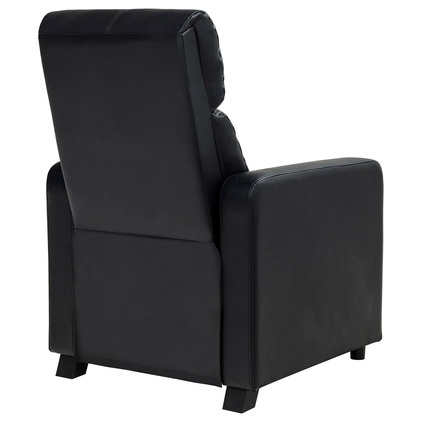 Coaster Home Furnishings - Toohey - Leatherette Upholstered Push Back Recliner Chair with Plush Headrests, Padded Armrests, and Pocket Coil Cushions - Living Room - 30-Inch - Black - 600181