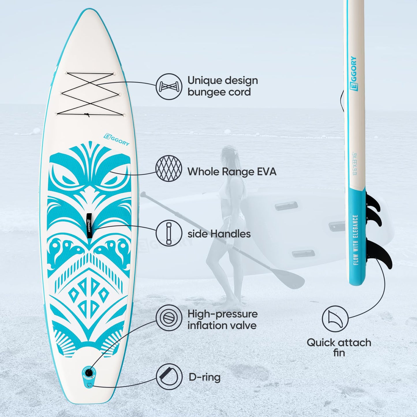 Inflatable Paddle Board,Stand Up Paddle Board Set, Extra Wide SUP Board with Removable Fin, Floating Paddle, Hand Pump, Waterproof Phone Pouch,Traveling Board (TT Green/Kayak Seat)