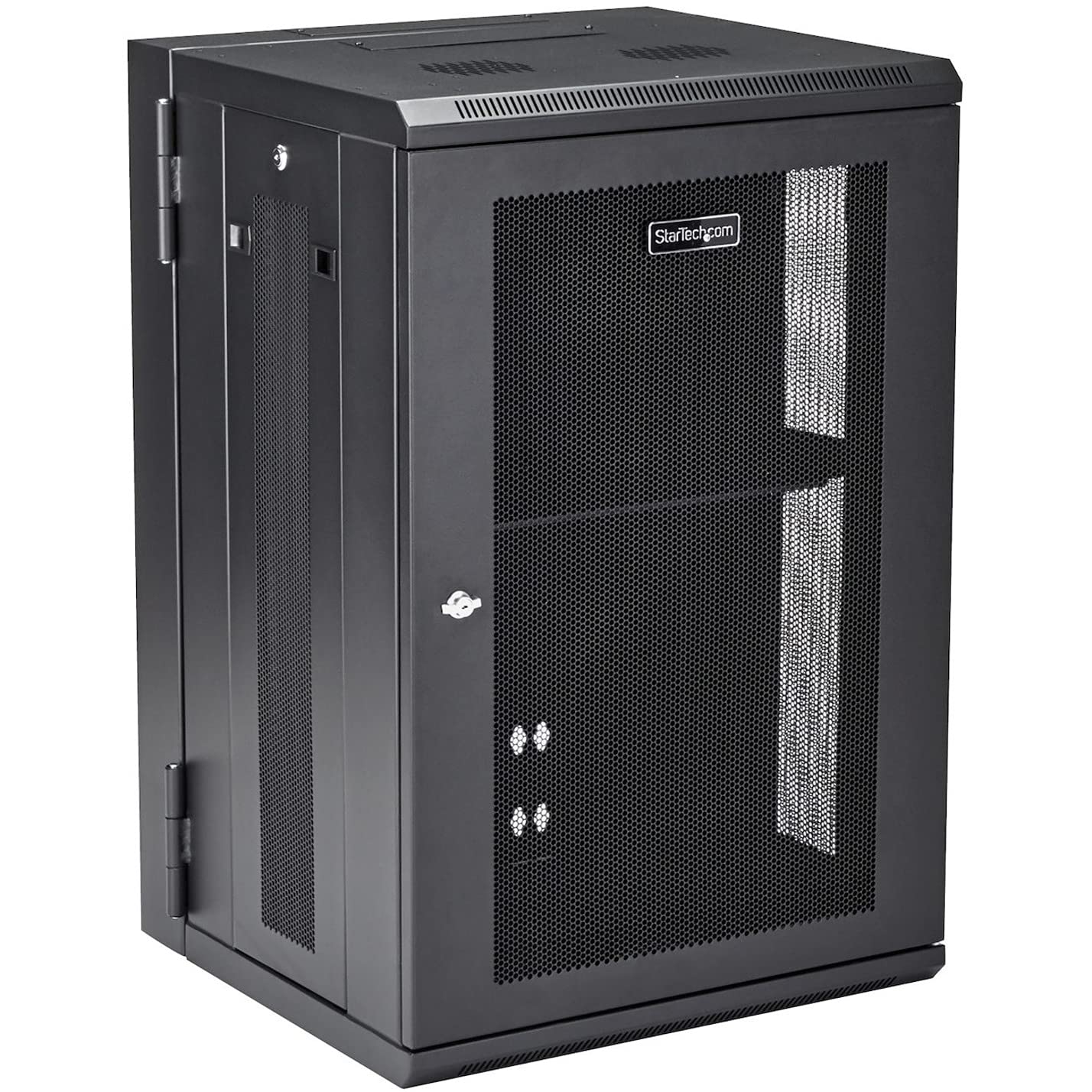 StarTech 4-Post 18U Wall Mount Network Cabinet w/ 1U Shelf, 19" Wall-Mounted Server Rack Kit for IT / Data Computer Equipment, Ships Fully Assembled