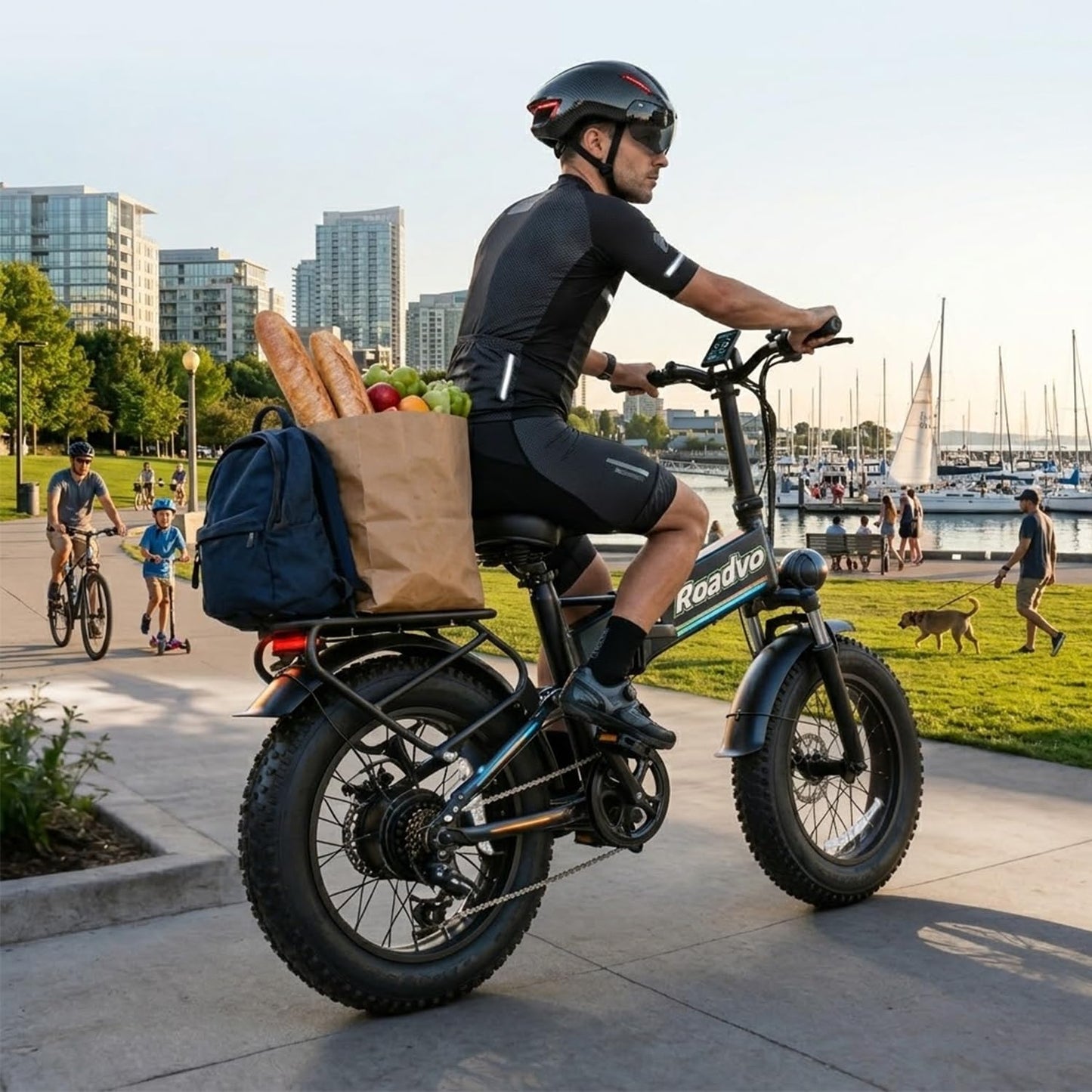 Roadvo Foldable 20x4.0 Fat Tire Electric Bike for Adults Commute