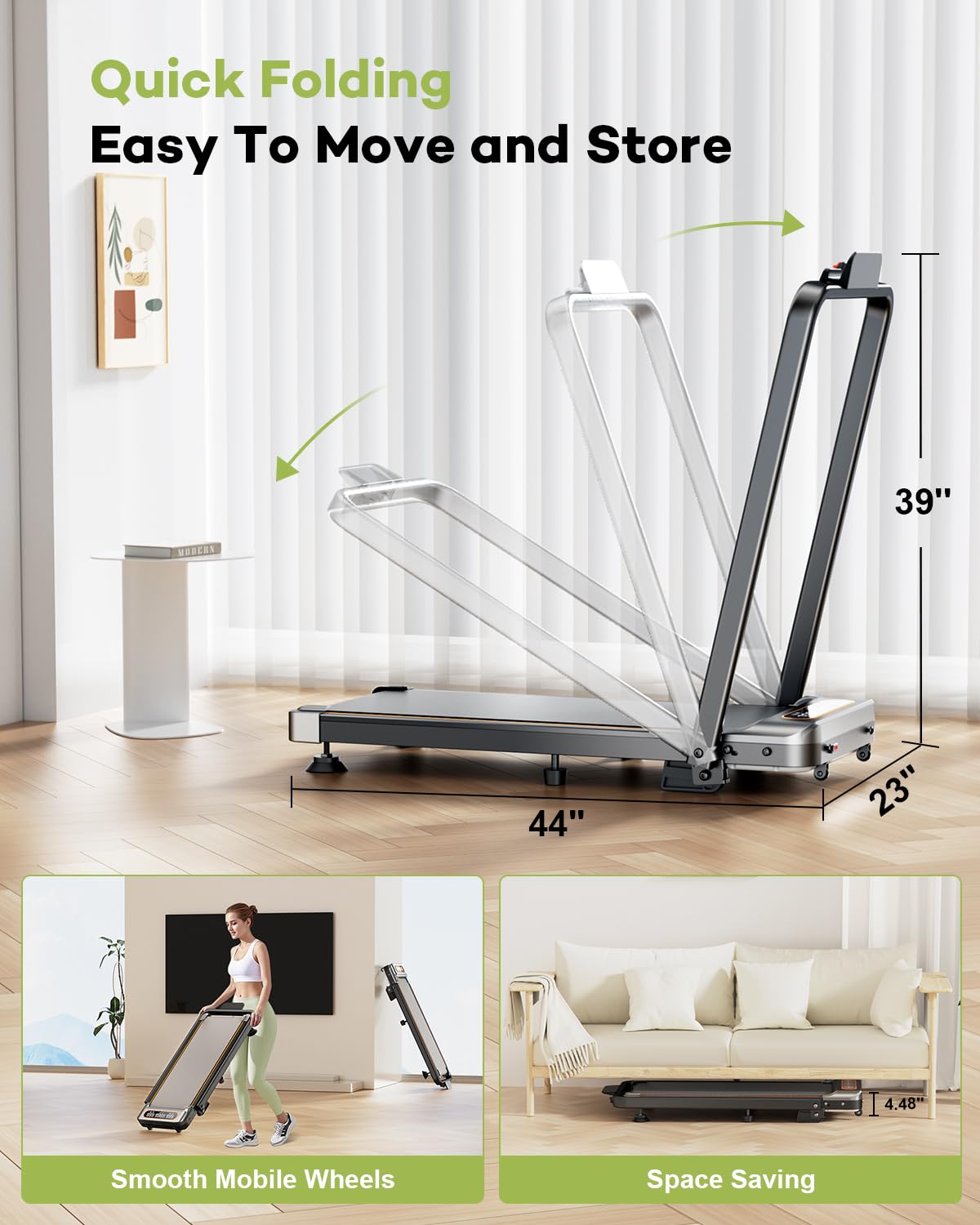Walking Pad with 8% Incline Walking Treadmill Pad with APP