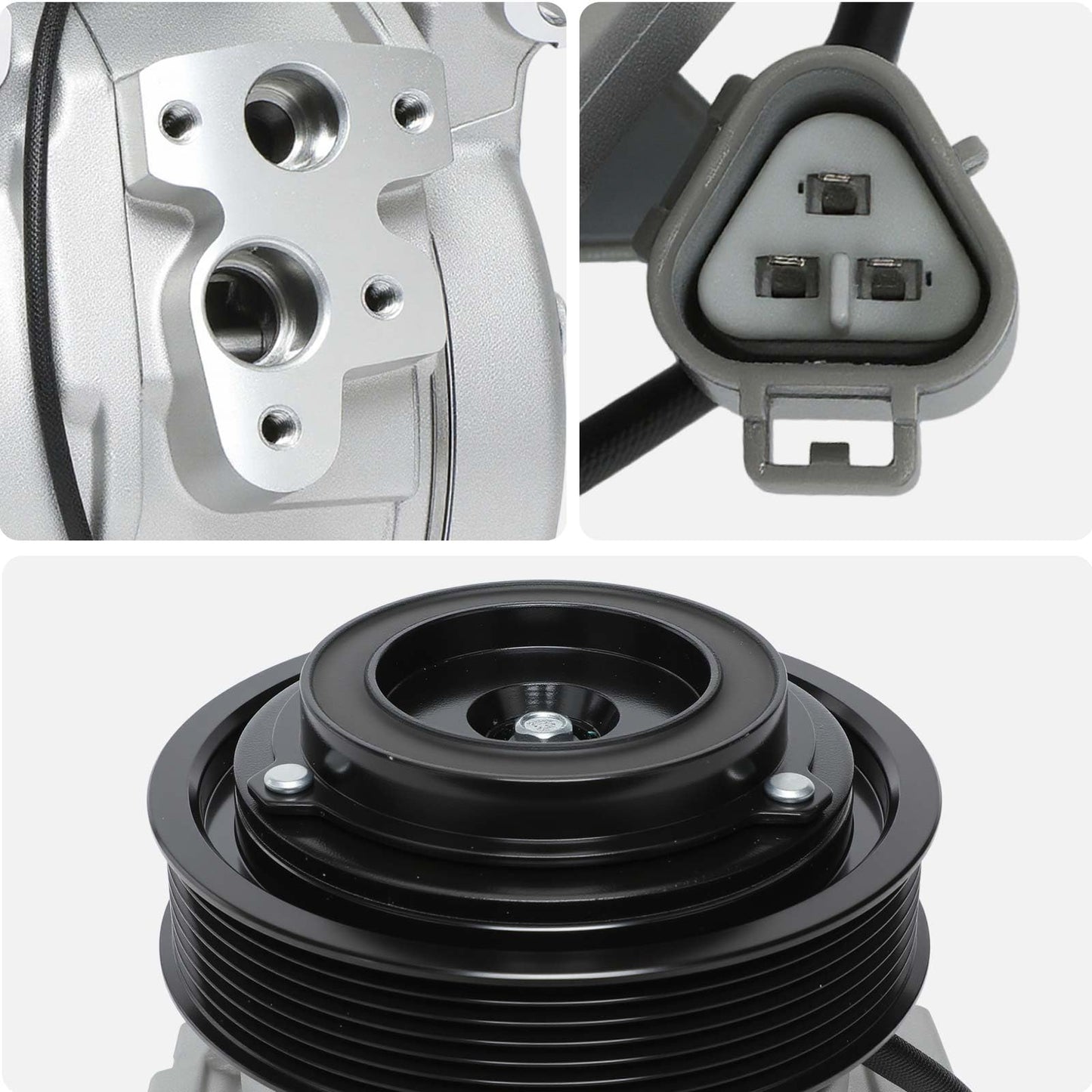 AISIN AFTERMARKET ACCT-00533 Air Conditioner AC Compressor - Compatible with Toyota RAV4 2001-2005 2.0L 2.4L - with 7-Pulley Groove, with Clutch