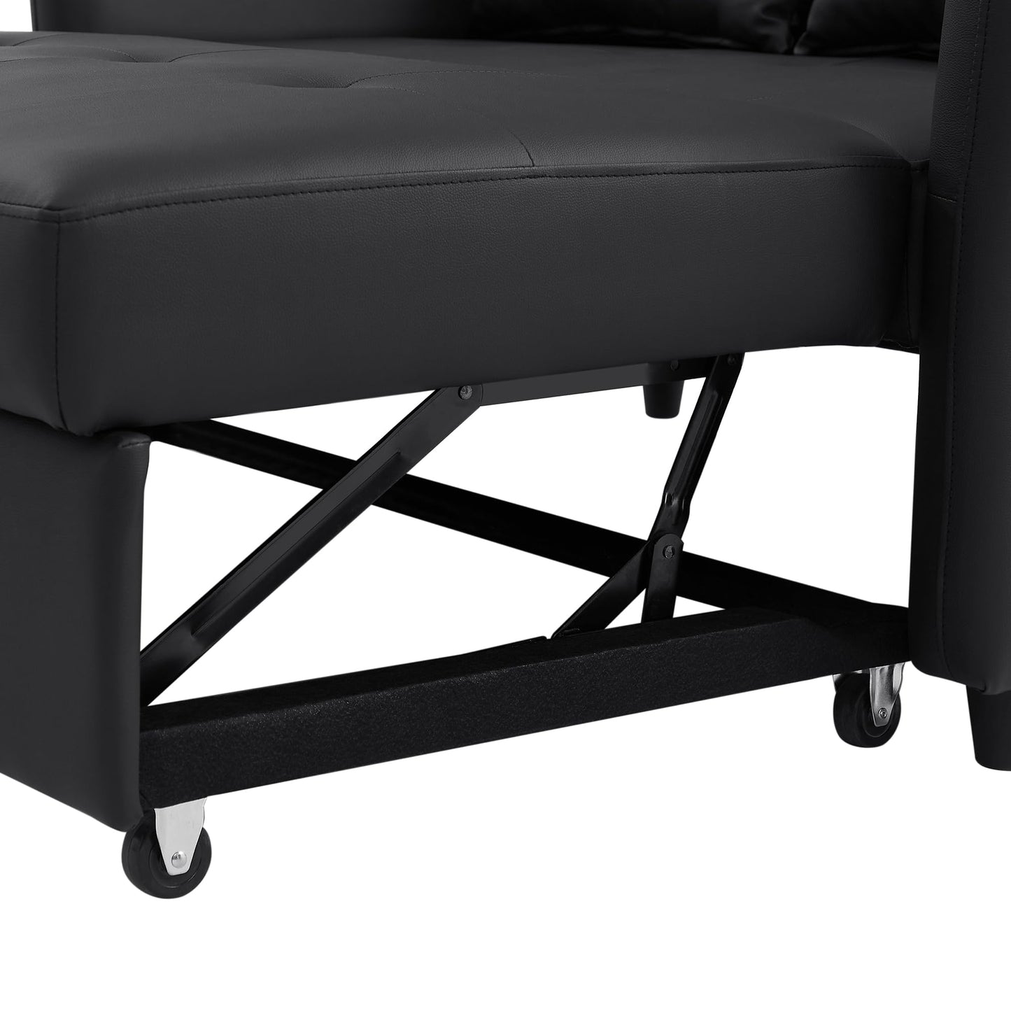 Eafurn Convertible Sleeper Sofa Bed Modern PU Leather Loveseat Sofa with Pull-Out Bed, Futon Loveseat Couch for Small Spaces, Office, Guest Room, Living Room,RV, with USB Charging Port