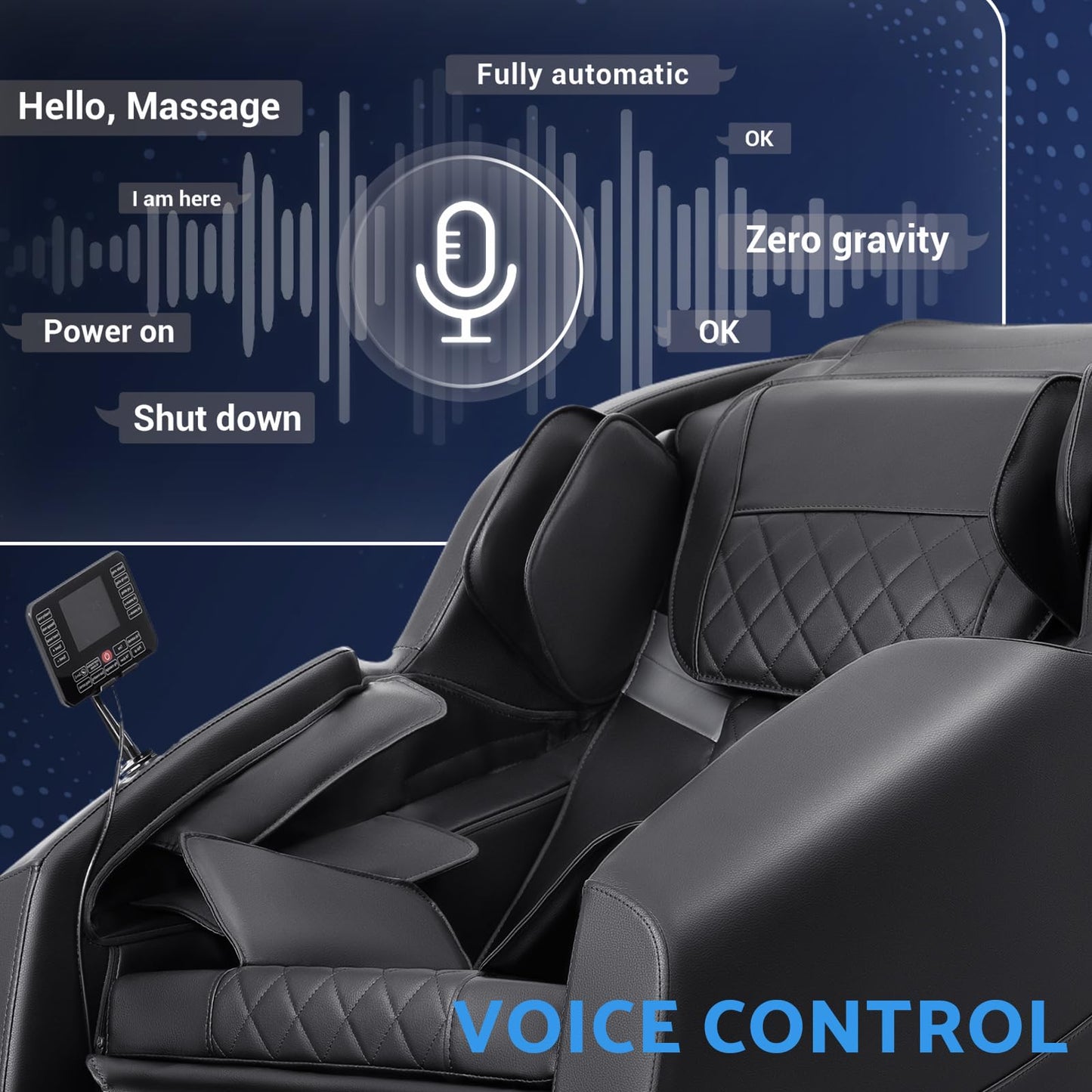 Massage Chair, Zero Gravity Full Body Massage Chair, Shiatsu Recliner with 14 Massage Points, Lumbar & Calf Heating, 20 Auto Modes, Spacious Massage Area, Bluetooth Speaker, Touch Screen Controller