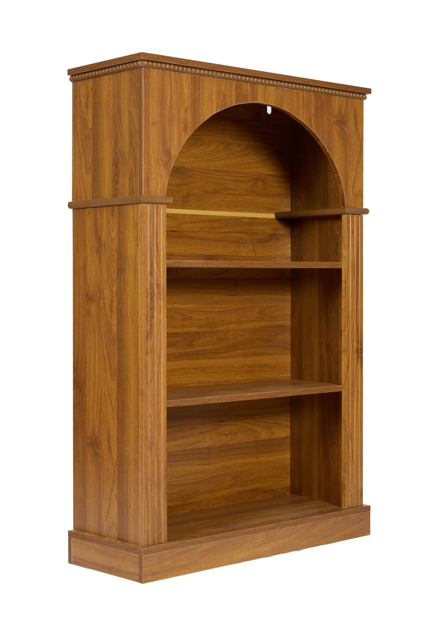 KEIKI 48" H Arched Display Storage Cabinet with Open Shelf, Wood Traditional Curio China Collectibles Book Case Shelves Bookcase for Living Room, Home Office