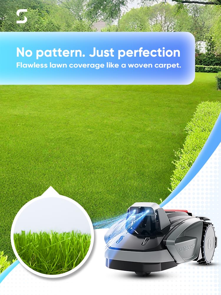 Sunseeker V3 Wireless Robot Lawn Mower for Small Yards, 0.15 Acre/6,400 Sq. Ft., Vision AI Obstacle Detection, One-Click Start, App Control, Auto Recharge, 42% Slope