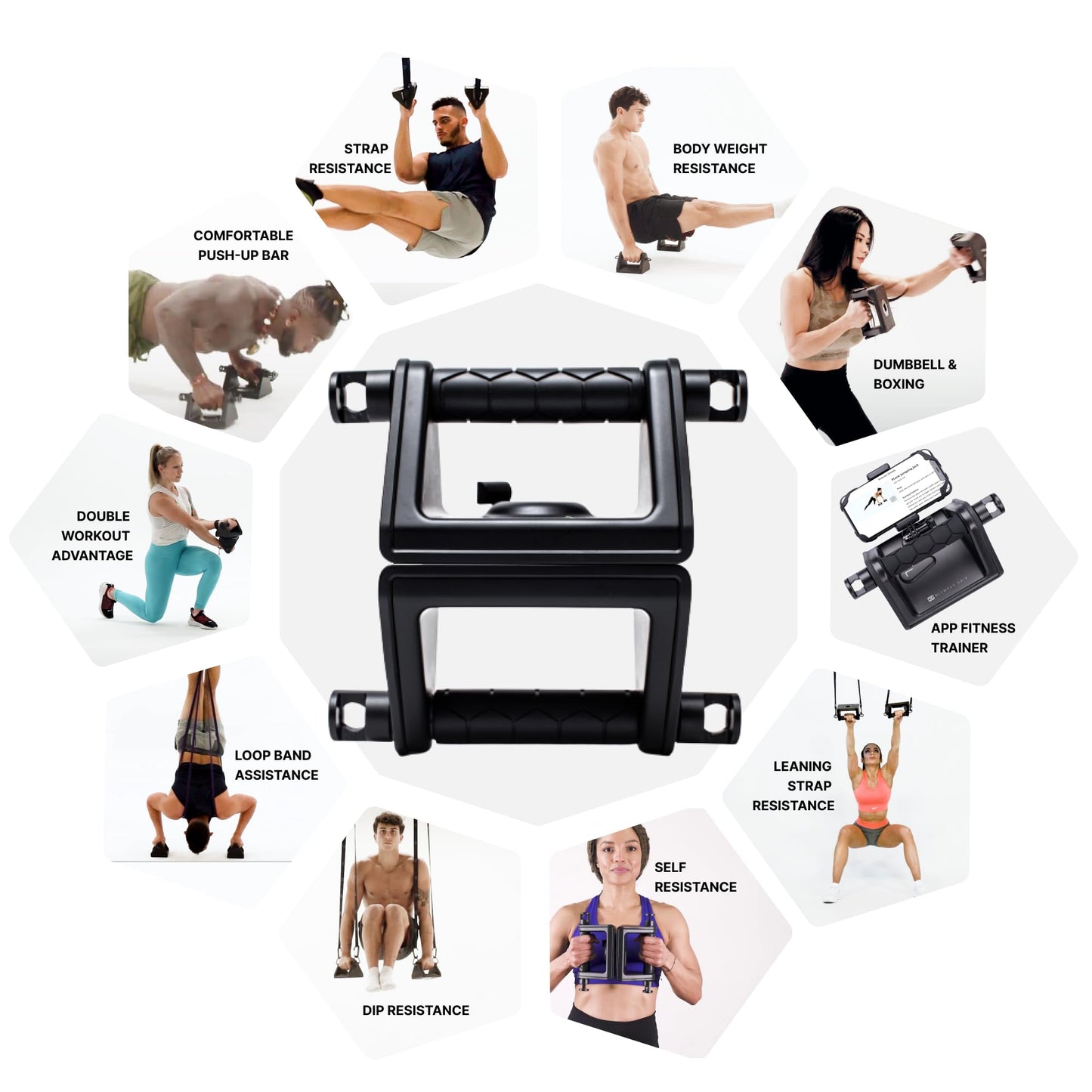 Ultimate Fitness Strength Trainer iOS App & Portable Hand-Held Calisthenic Gym - Olympus Grip by Fitnix