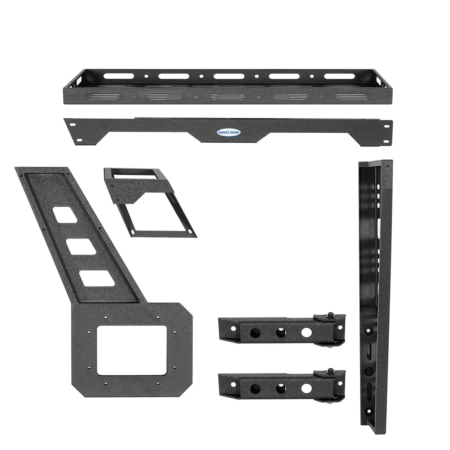 Hooke Road JK Spare Tire Cargo Basket Rack for 2007-2018 Jeep Wrangler JK & Unlimited 2/4 Doors, Rear Steel Storage Tray Luggage Carrier with Reinforced Tailgate Hinge Kit